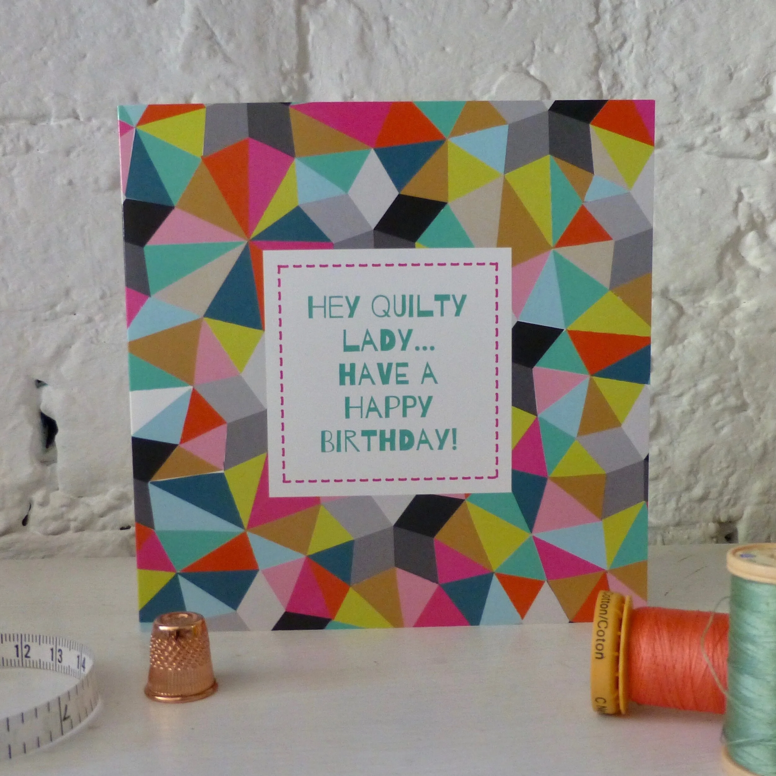 'Quilty Lady' Birthday Card