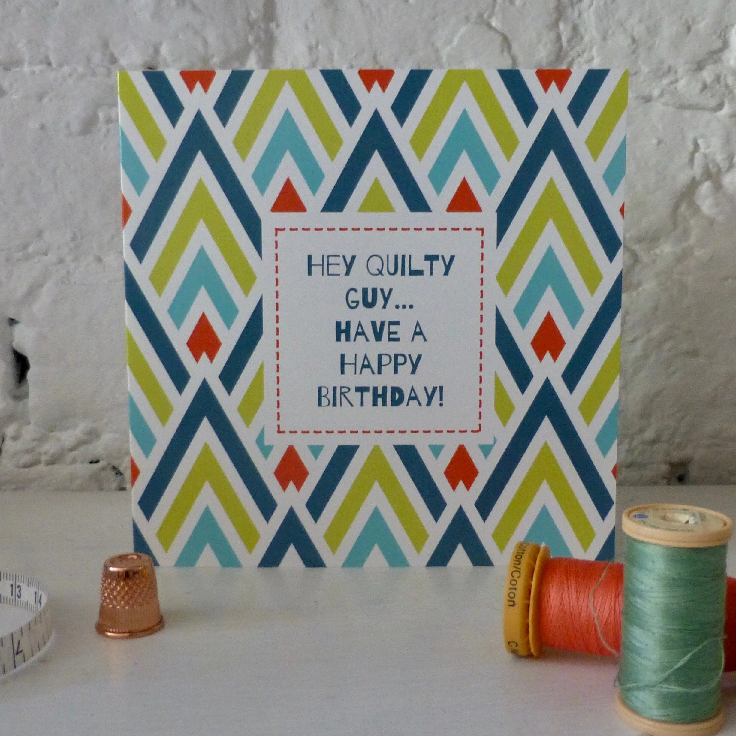 'Quilty Guy' Birthday Card