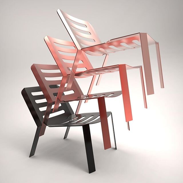 The exploded view of my chair that is designed to be used in a stackable configuration, but when needed it can be split in 2,3 or 4 chairs. 
#chairdesign #instachair #stackablechair #furnituredesign #copperdesign #renderweekly @seatforall #designmilk