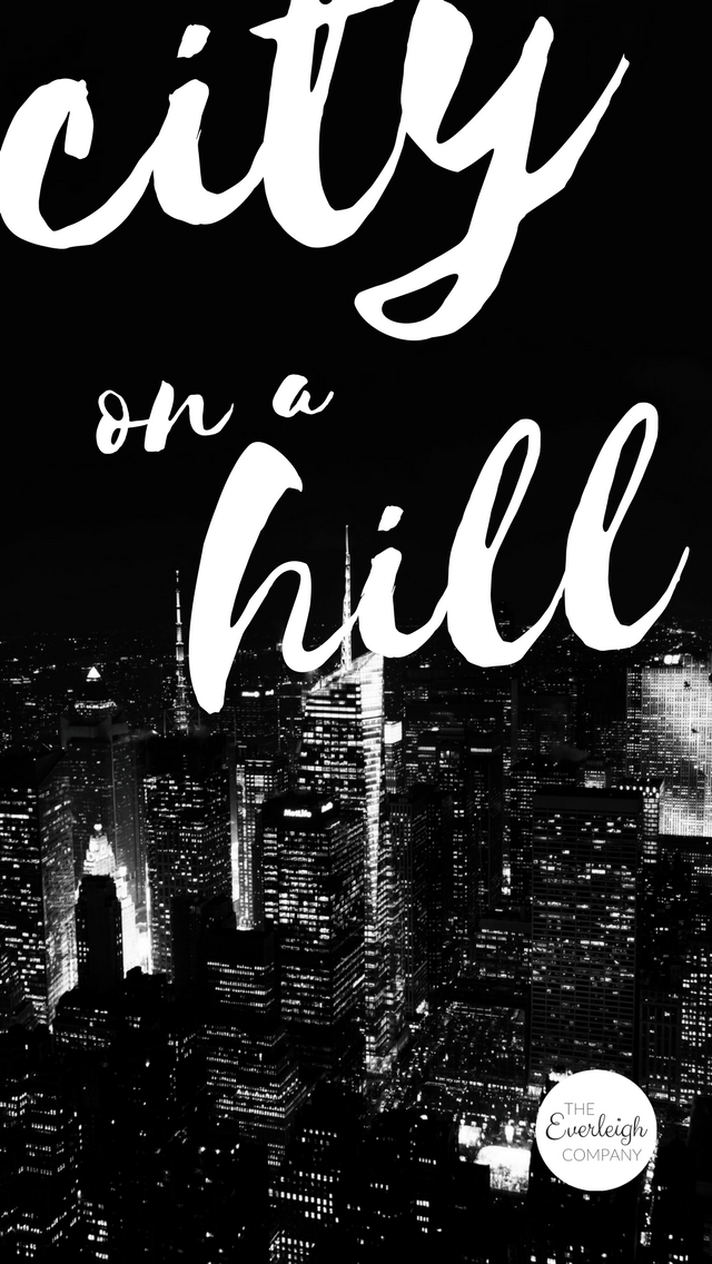 Christian Bible Verse iPhone Wallpaper City on a Hill by Everleigh Company