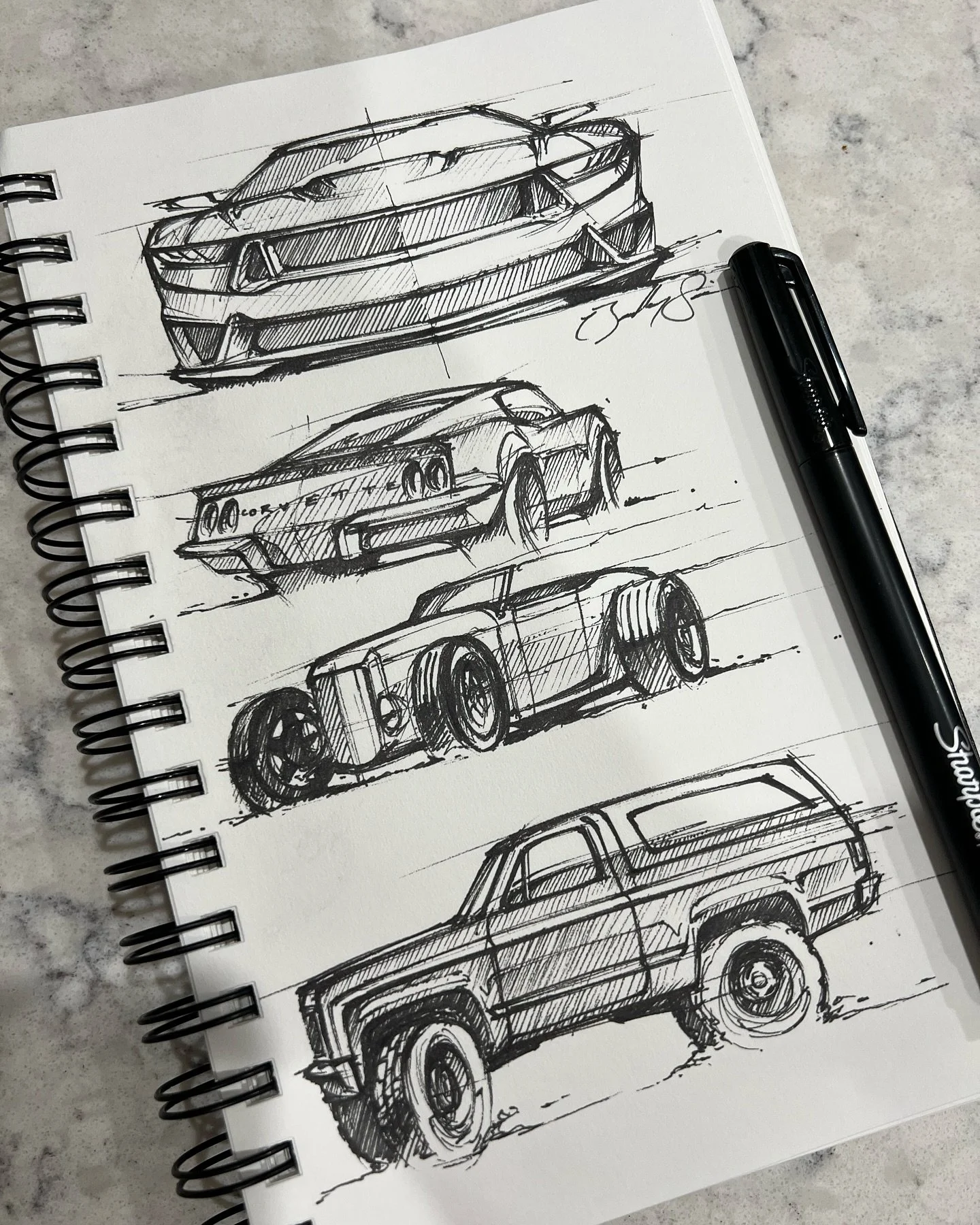 New sketchpad, page 1 scribbles with the @sharpie pen✍🏻