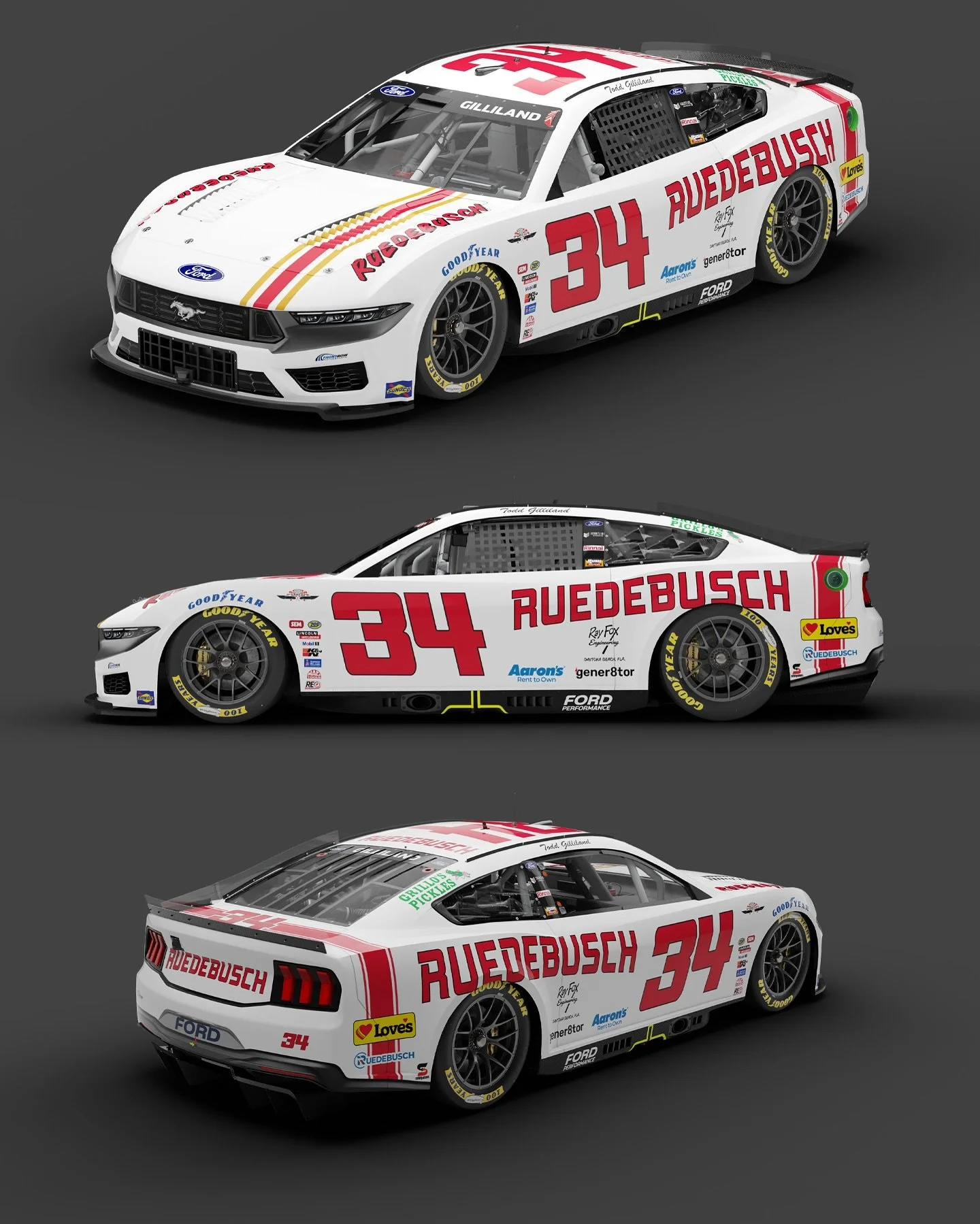 Throwback design for the No. 34 this weekend at Darlington 🎨