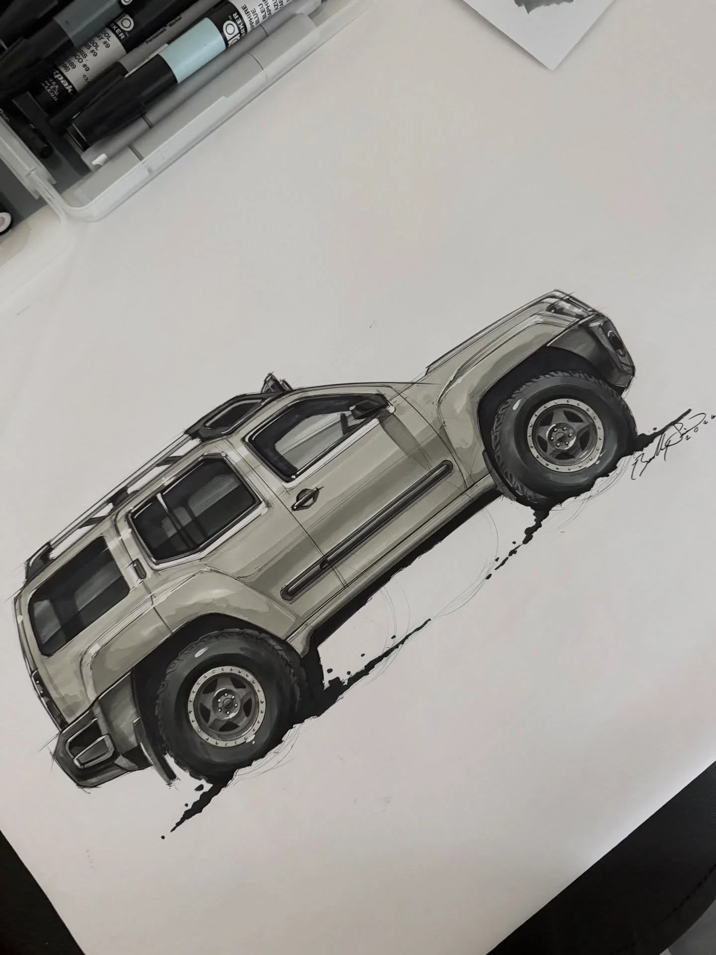 Completed doodle from yesterday&rsquo;s reel ✍🏻 

#automotiveart #sketching #nissan #nissanxterra #offroad