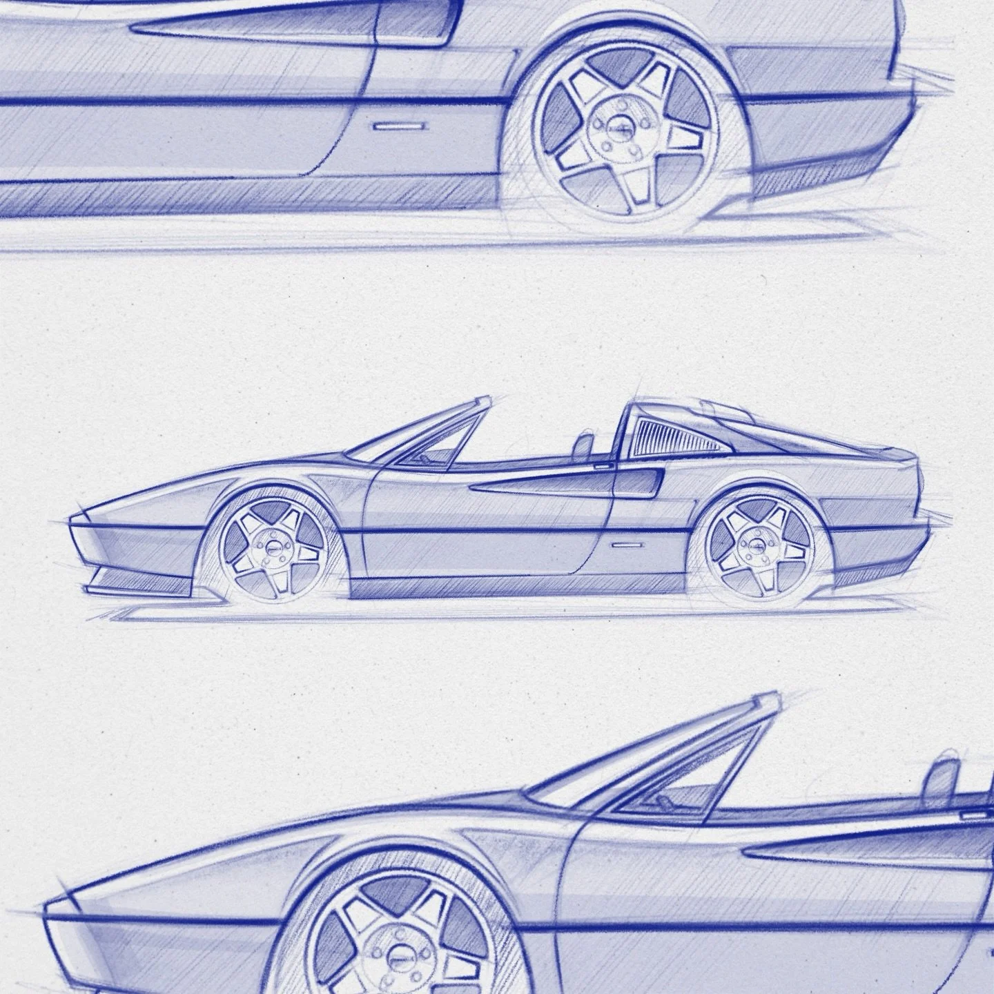 Ferrari 328 side profile, more sketch practice in @procreate ✍🏻