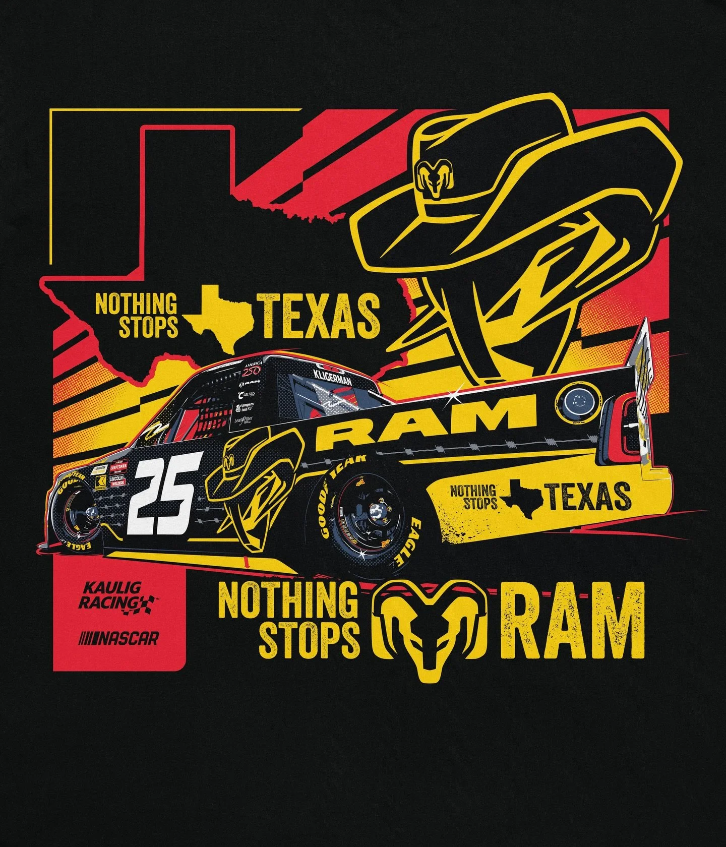 Fresh Texas merch for @kauligtrucks 🤠