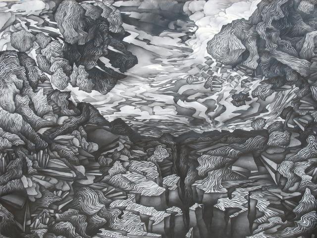   Disassembling Landscape , 2012 Pencil on paper 88 x 60 inches  