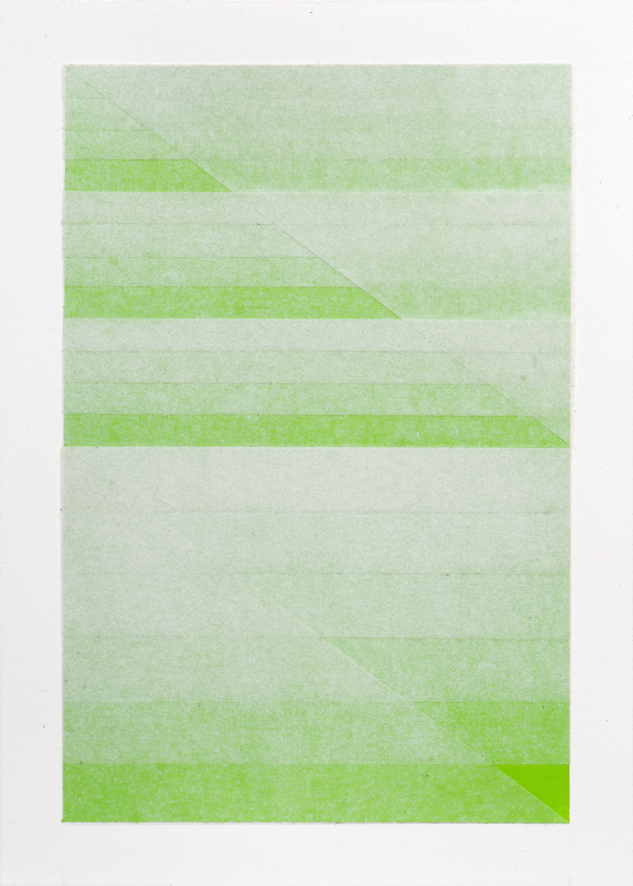  Vivid Lime Green , 2017 Acrylic and vellum on paper 9 3/4 x 6 3/4 inches 