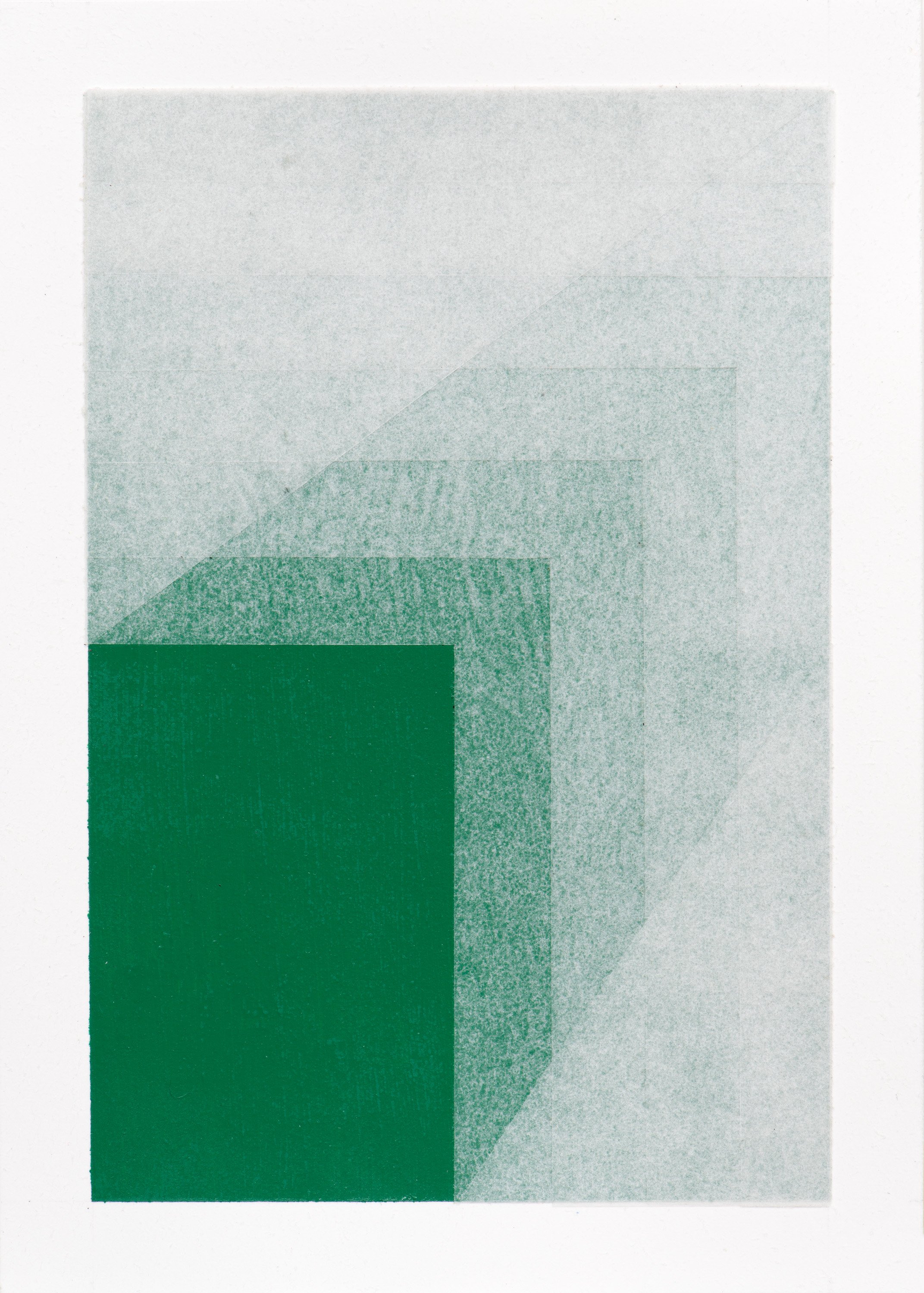   Emerald Green , 2017 Acrylic and vellum on paper 9 3/4 x 6 3/4 inches 