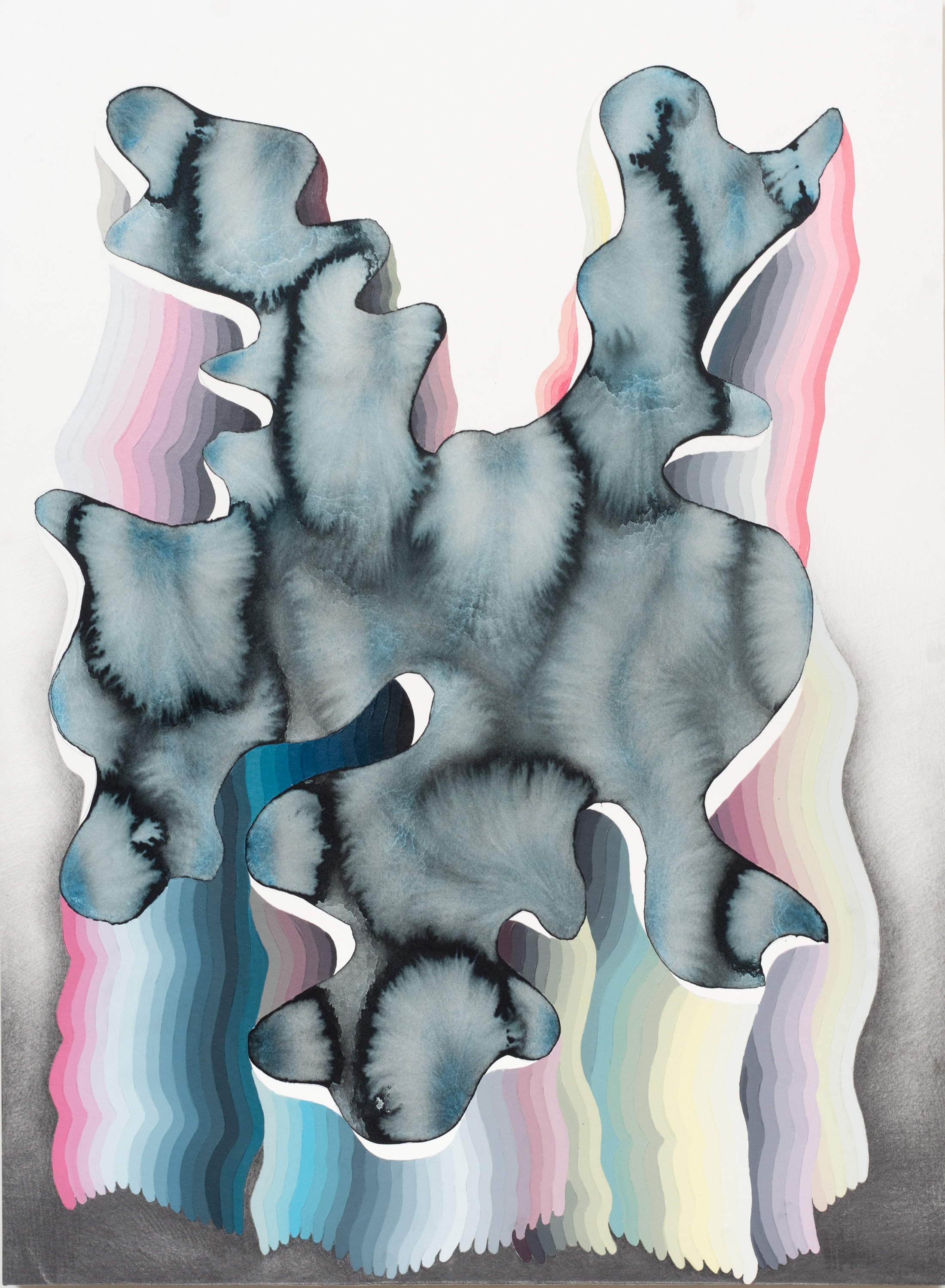  Justin Margitich  Variations 10 , 2015 Acrylic, watercolor and pencil on panel 30 x 22 inches 