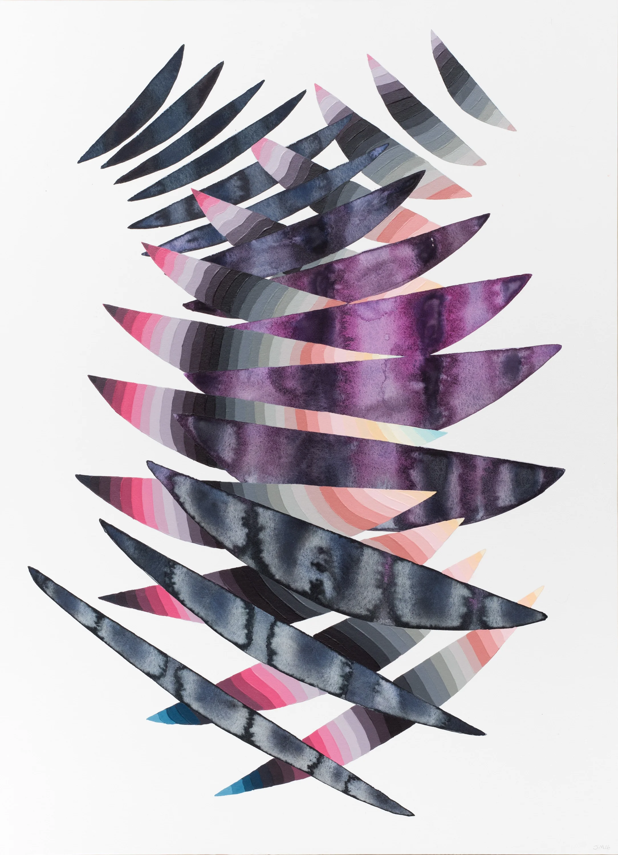 Justin Margitich Variations 14 , 2017 Acrylic, watercolor, and paper on panel 30 x 22 inches