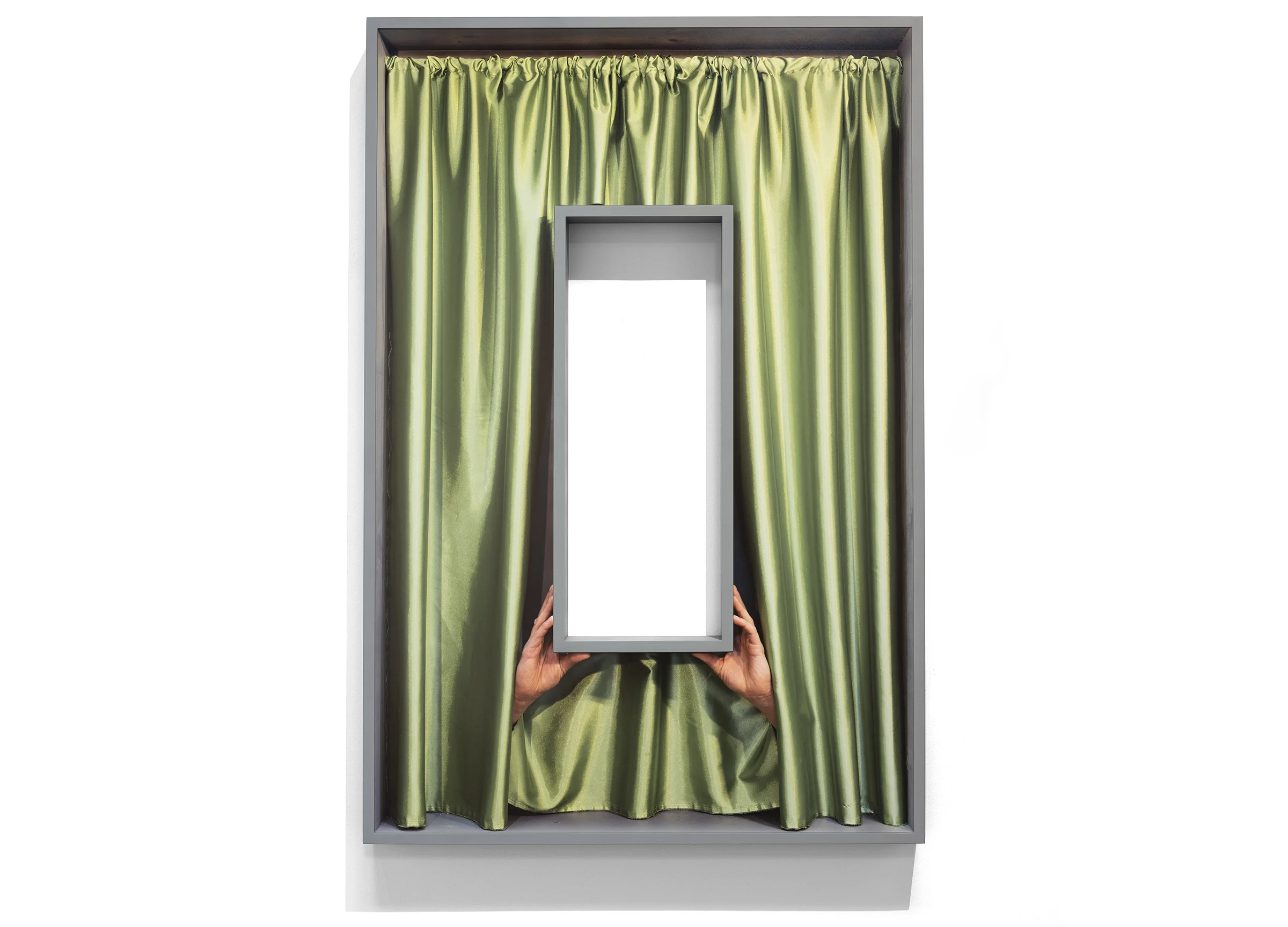 The Stand-In , 2018 Archival pigment print, wood, and acrylic paint 55 1/2 x 33 1/2 x 3 3/4 inches