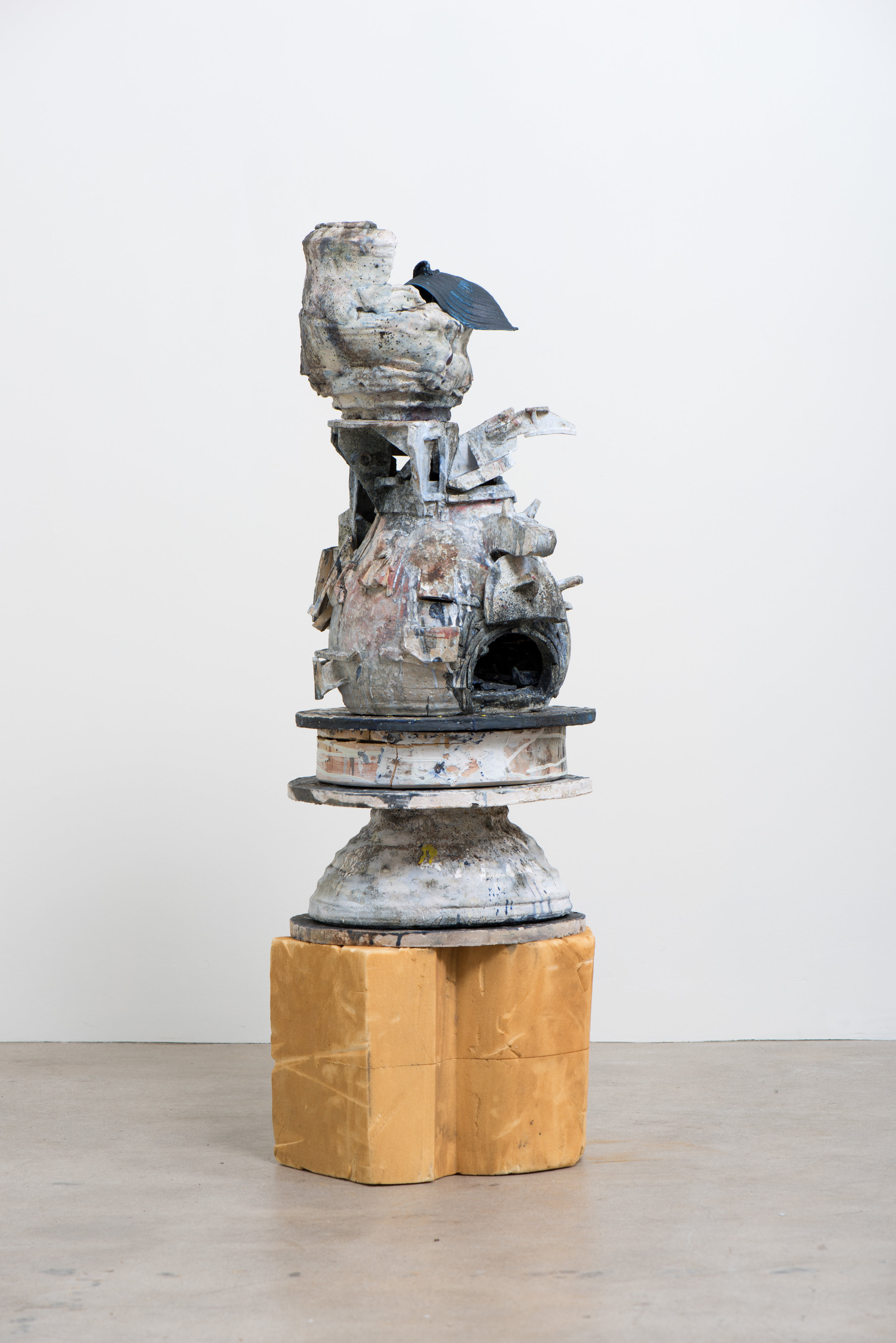 Chris Miller The Kiln , 2019 Stoneware and fired materials 49 1/2 x 16 x 16 inches