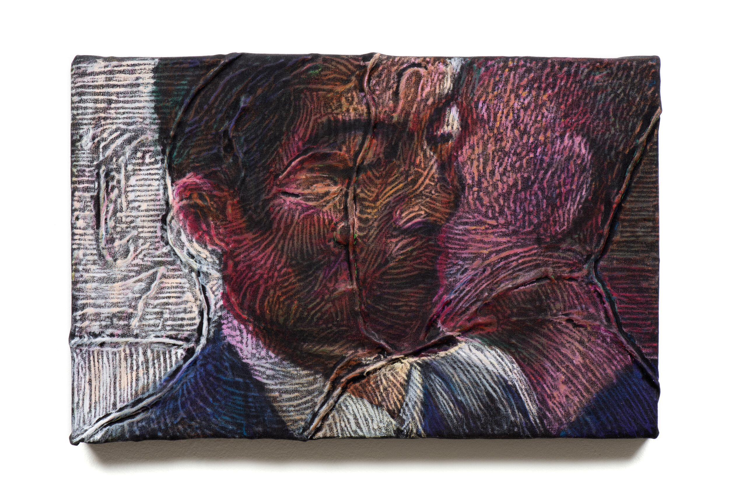 Kiss (Quantico) , 2020 Pastel and acrylic on canvas over board 11 x 17 inches