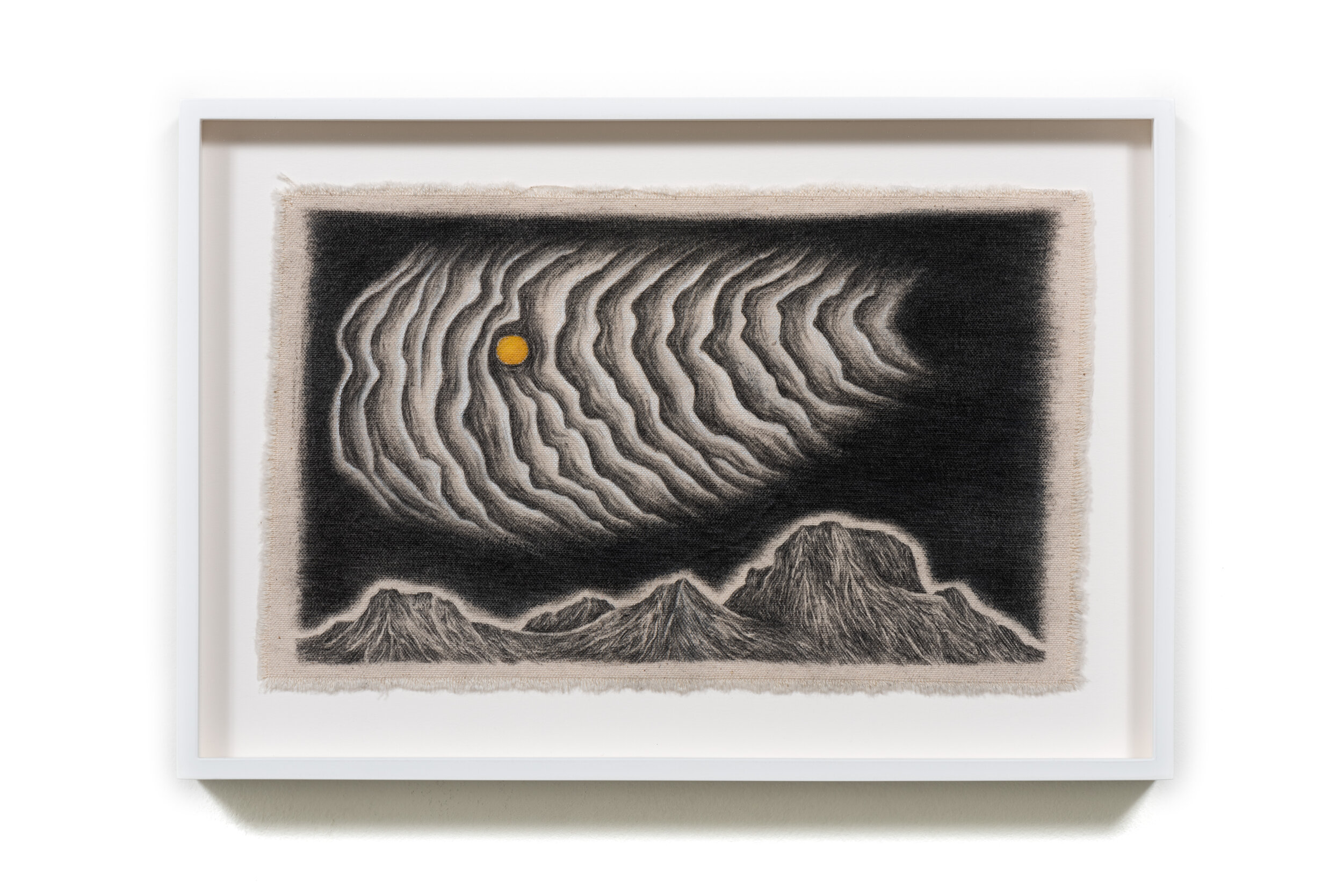   Nocturne II , 2020&nbsp; Graphite and watercolor on canvas&nbsp; 9 3/4 x 14 3/8 x 1 1/2 inches (framed)&nbsp; 