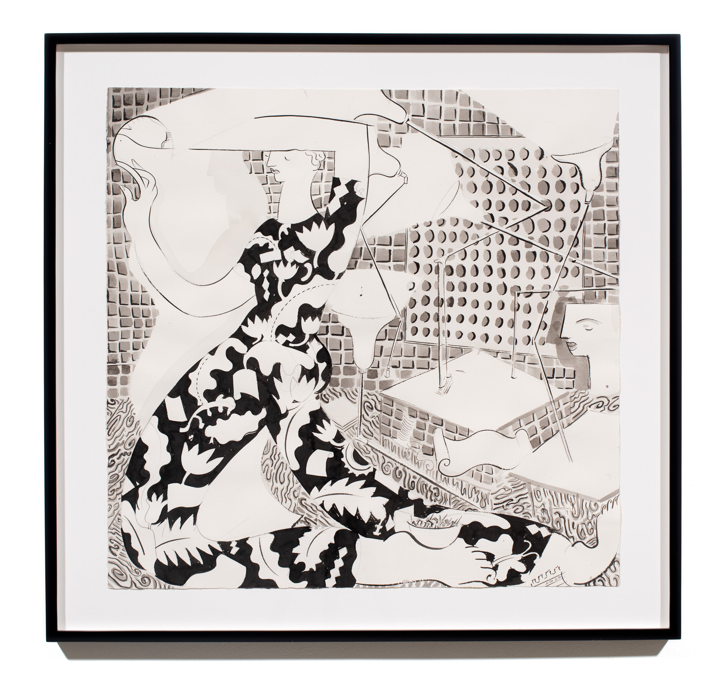   Harmony and Light , 2020&nbsp; Ink, ink wash, and pencil on paper&nbsp; 26 1/2 x 28 x 1 3/4 inches (framed)&nbsp; 