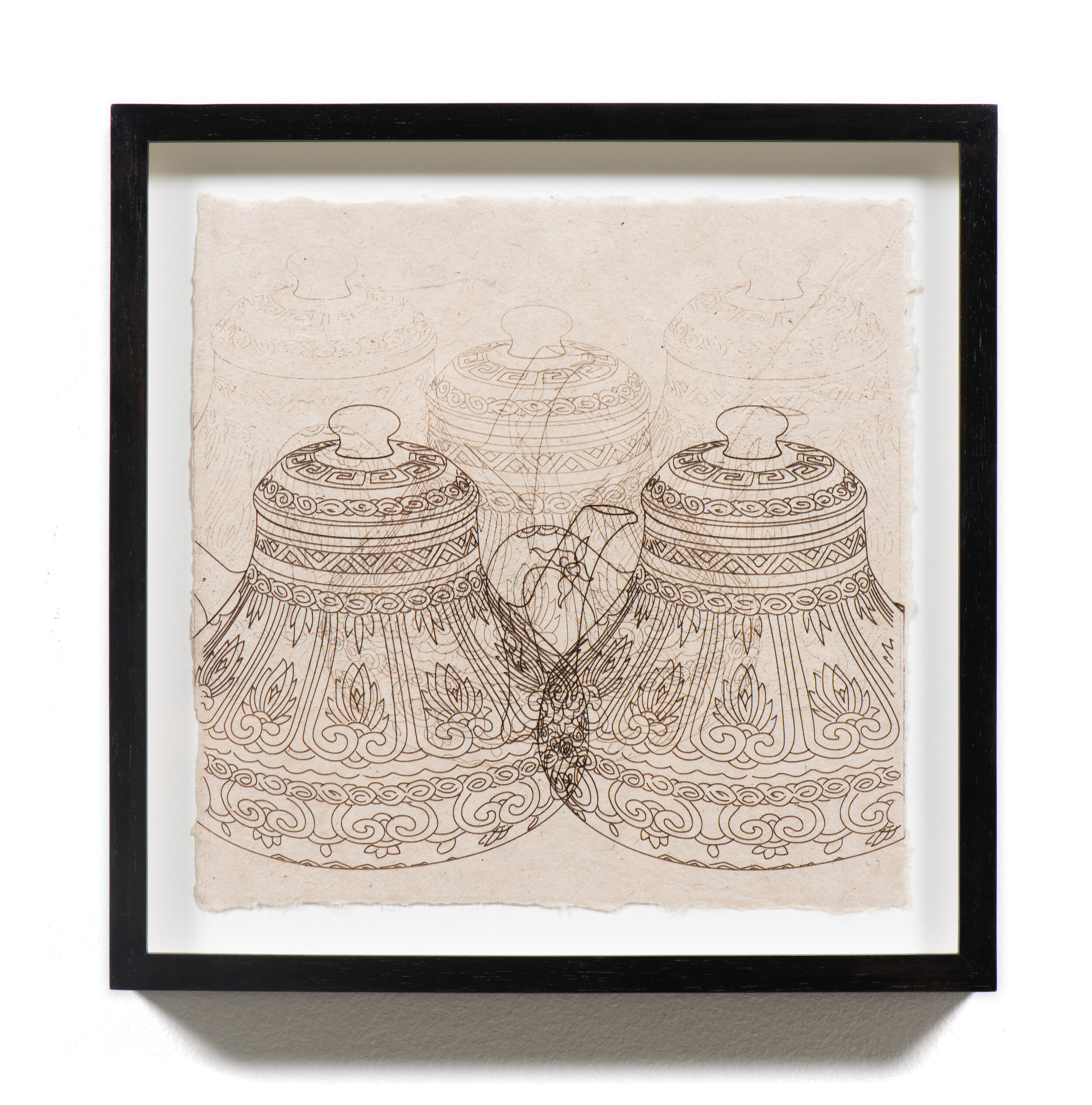   Teapots , 2021 Paper 8 3/4 x 8 3/4 x 1 1/2 inches&nbsp;(framed) 