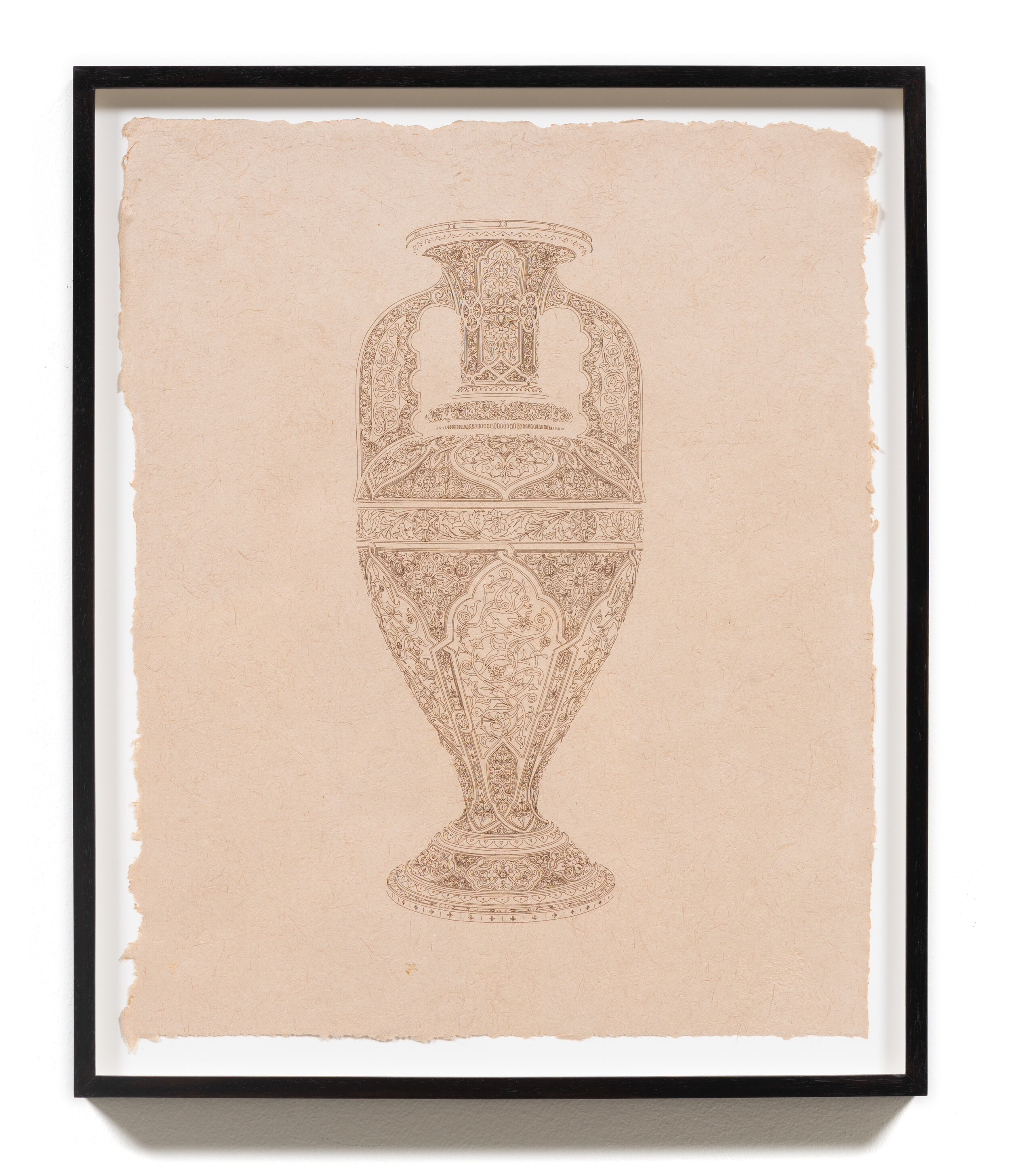   Damascene Vase , 2021 Paper 17 1/2 x 14 1/2 x 1 1/2 inches&nbsp;(framed) 