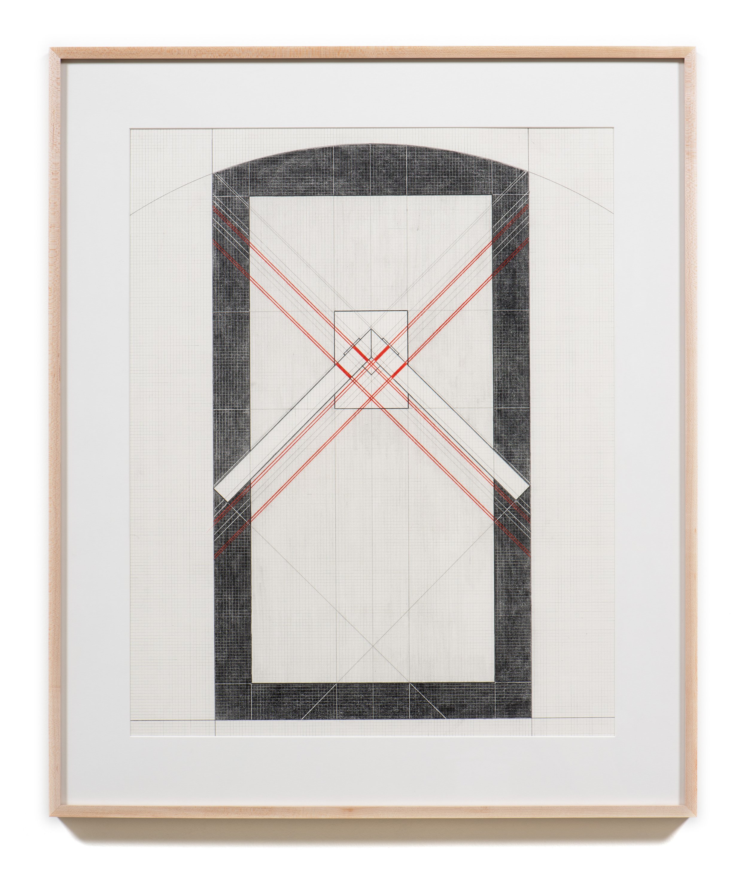   Monowatt 1 , 2021 Graphite and colored pencil on paper 36 x 31 x 1 1/2 inches (framed) 