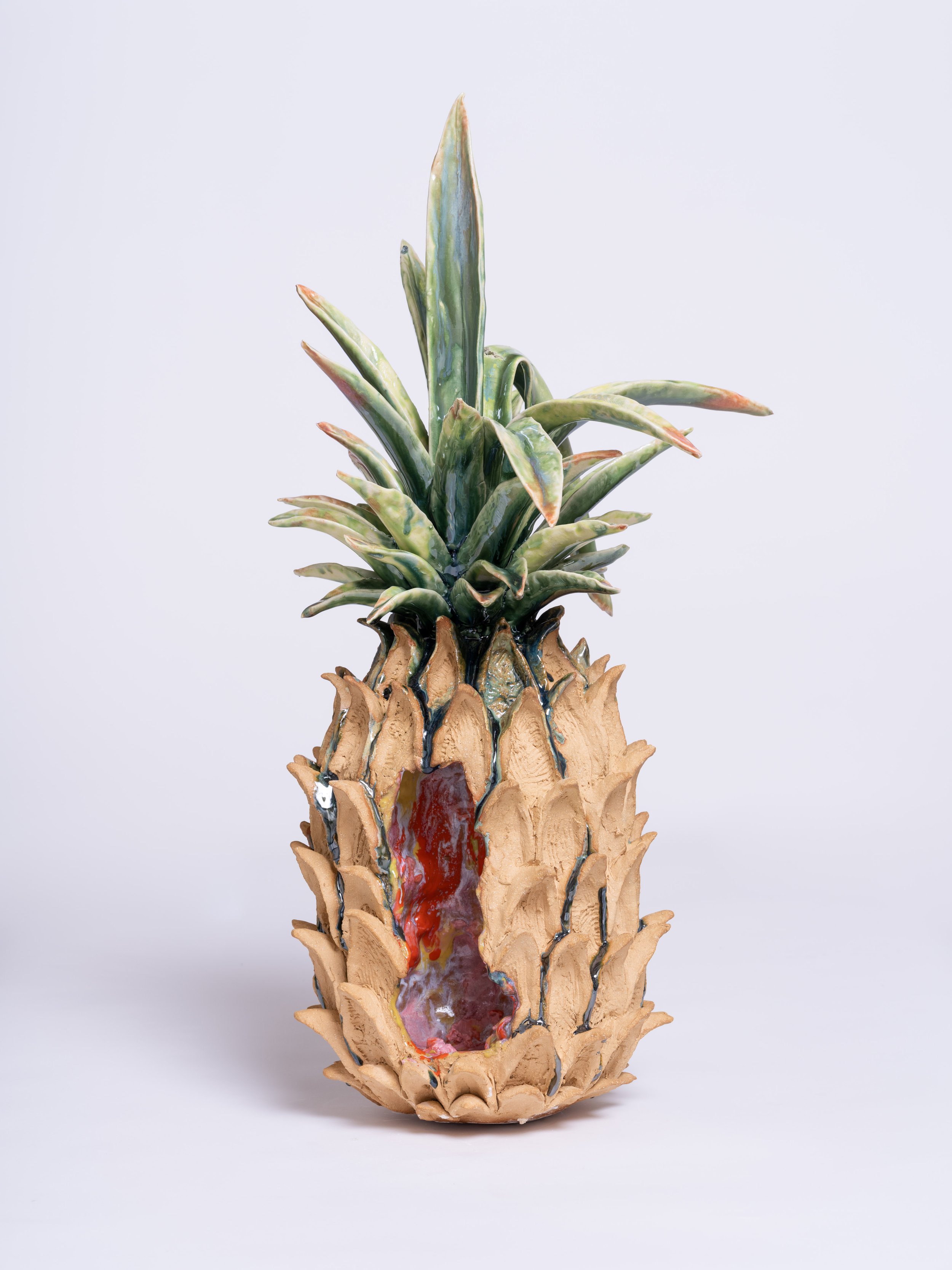   Dripping Crown I , 2022  Glazed stoneware and porcelain  28 x 12 x 12 inches (71.1 x 30.5 x 30.5 cm)&nbsp; 