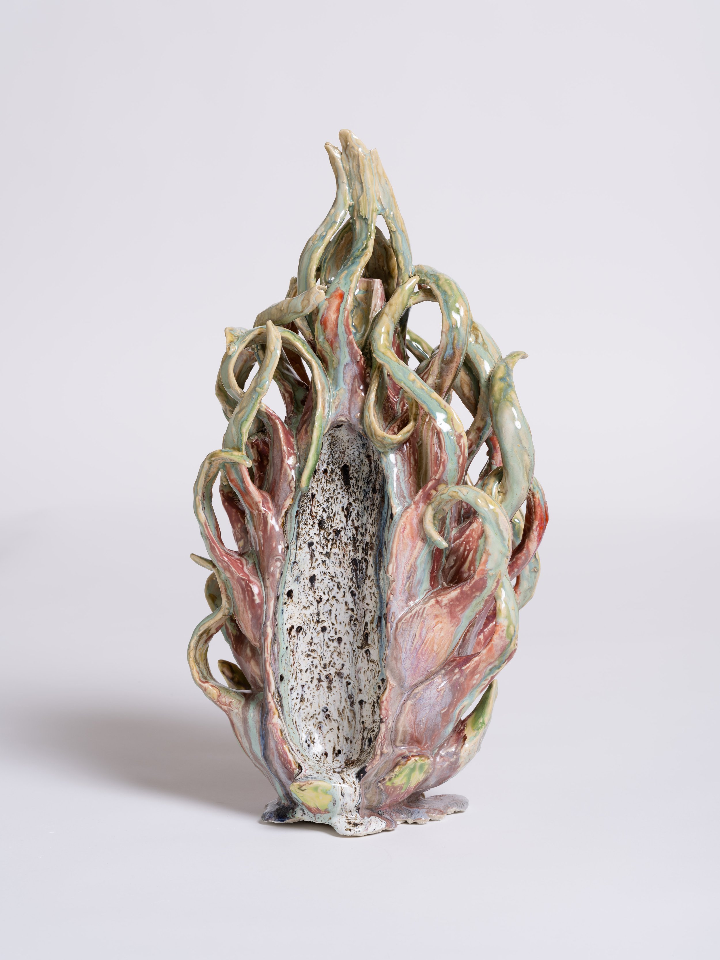   Pitaya , 2022  Glazed porcelain  20 x 10 x 8 inches (50.8 x 25.4 x 20.3 cm)&nbsp; 