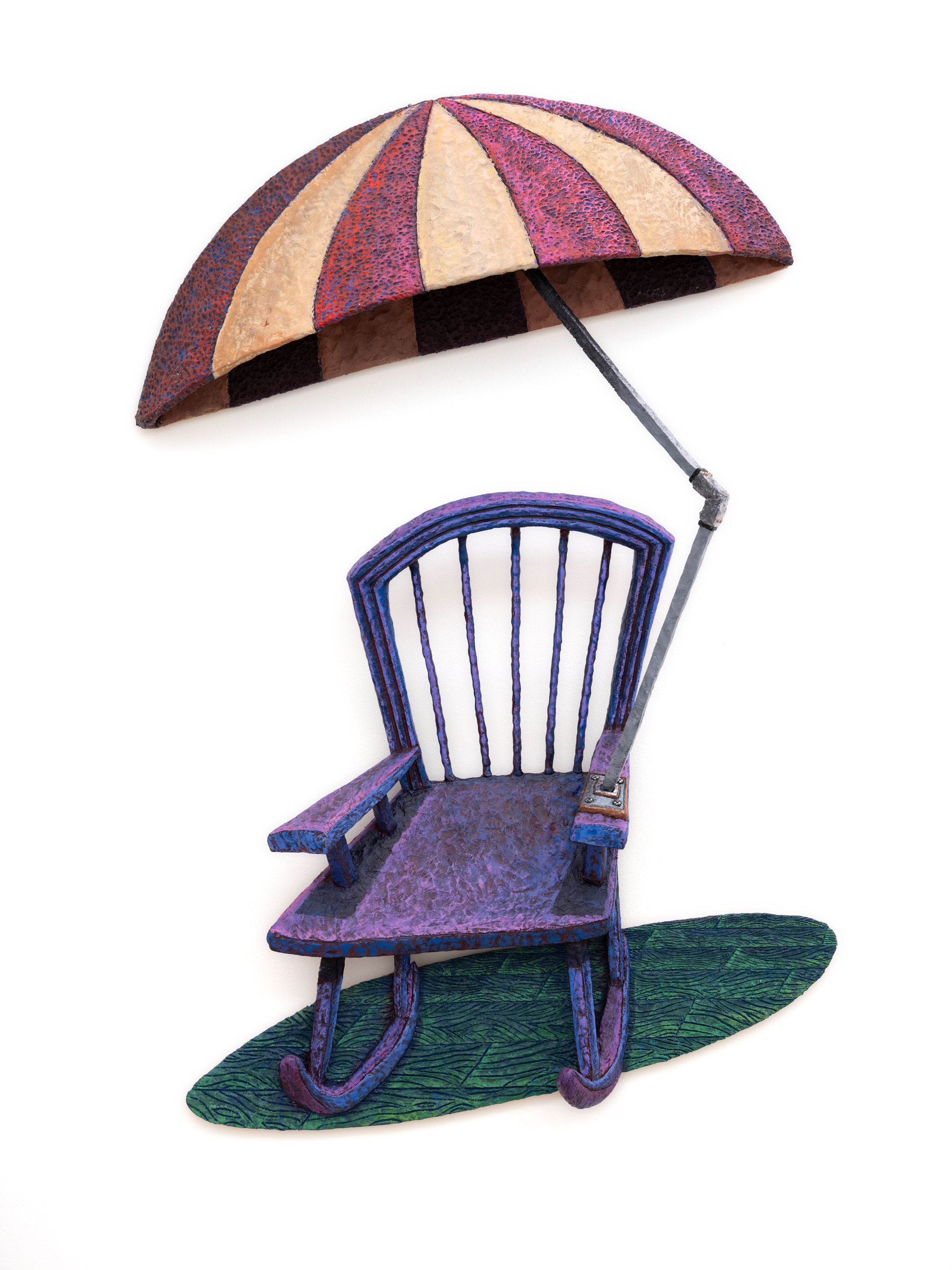   Chair , 2023 Cardboard, wood, epoxy resin, and acrylic paint  45 x 33 x 9 1/2 inches&nbsp; 