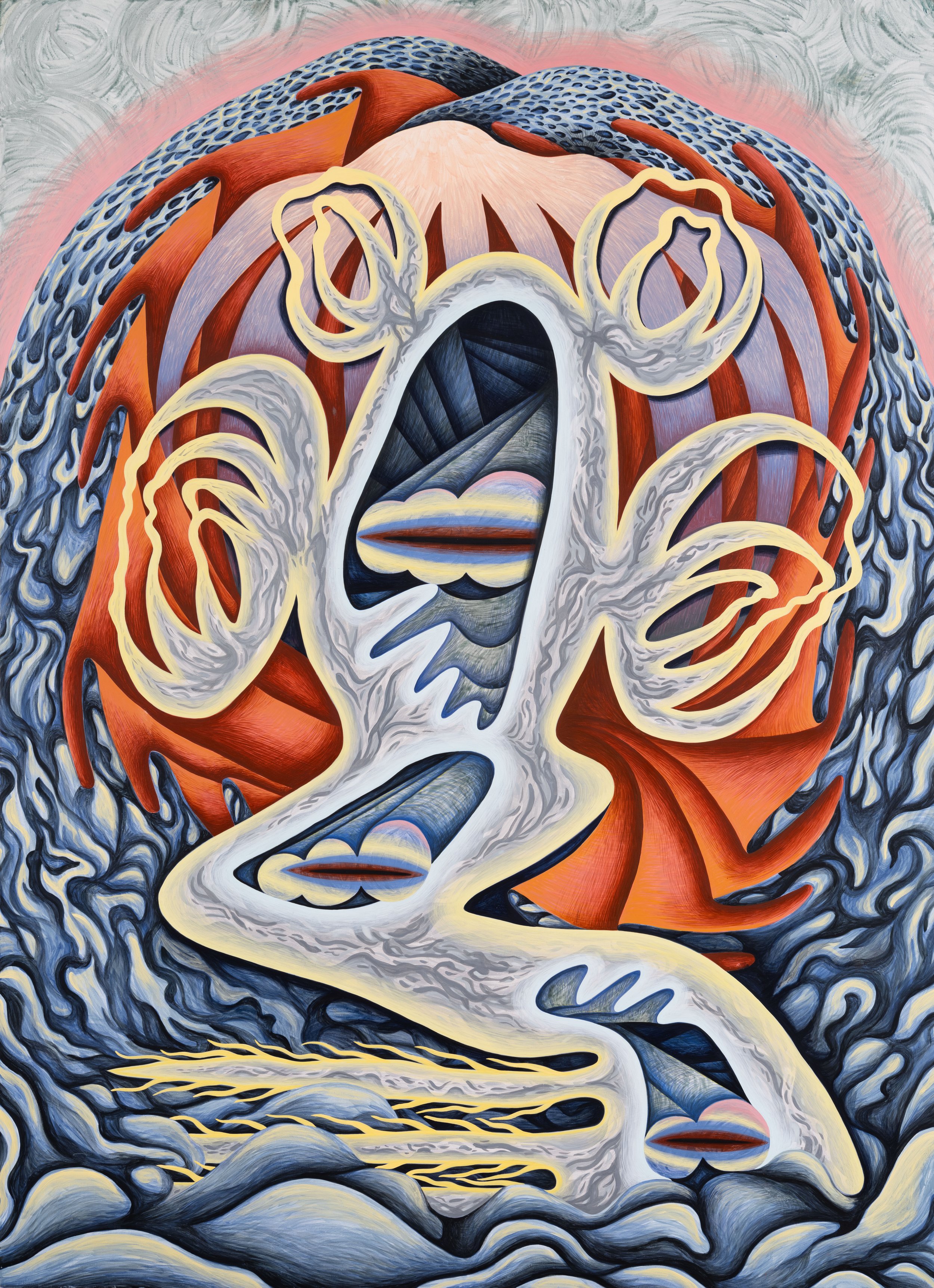  Justin Margitich  Resonant Image , 2023 Egg tempera on panel 62 x 44 x 1 3/4 inches 