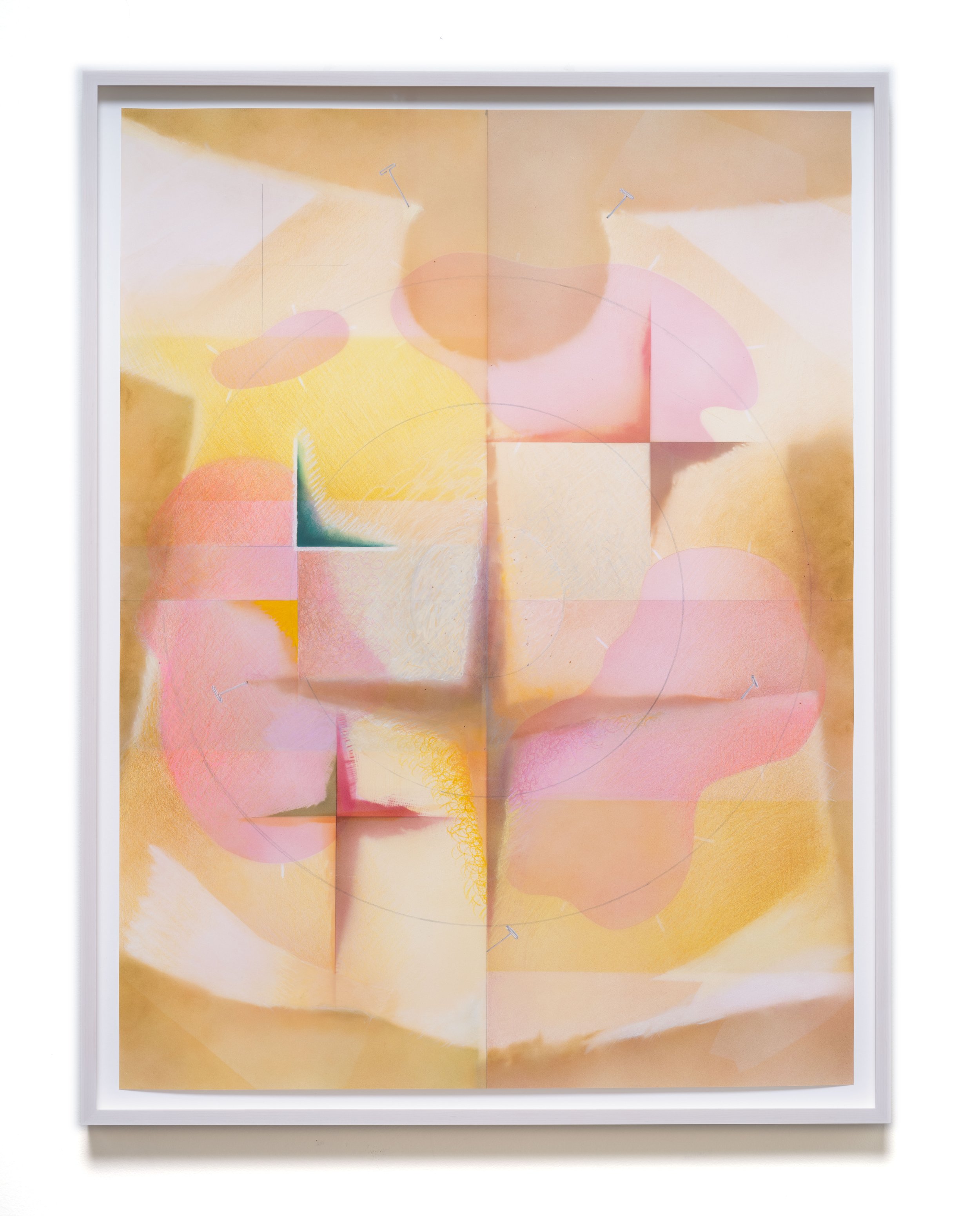   Rough Cut , 2023 Acrylic, colored pencil and pastel on paper 43 x 33 x 2 inches&nbsp;(framed) 