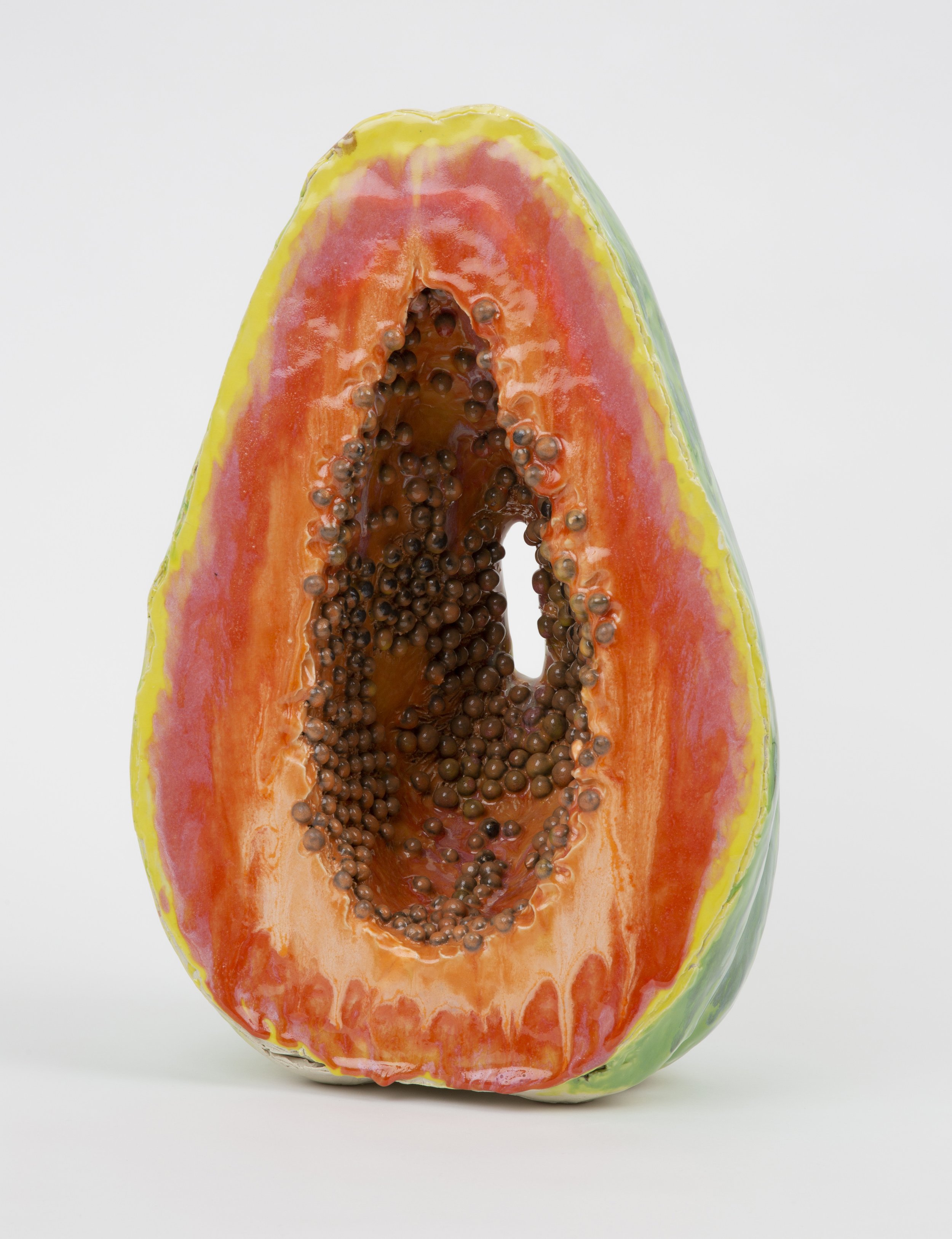   Standing Papaya , 2022 Glazed porcelain 20 x 13 x 8 inches&nbsp; 