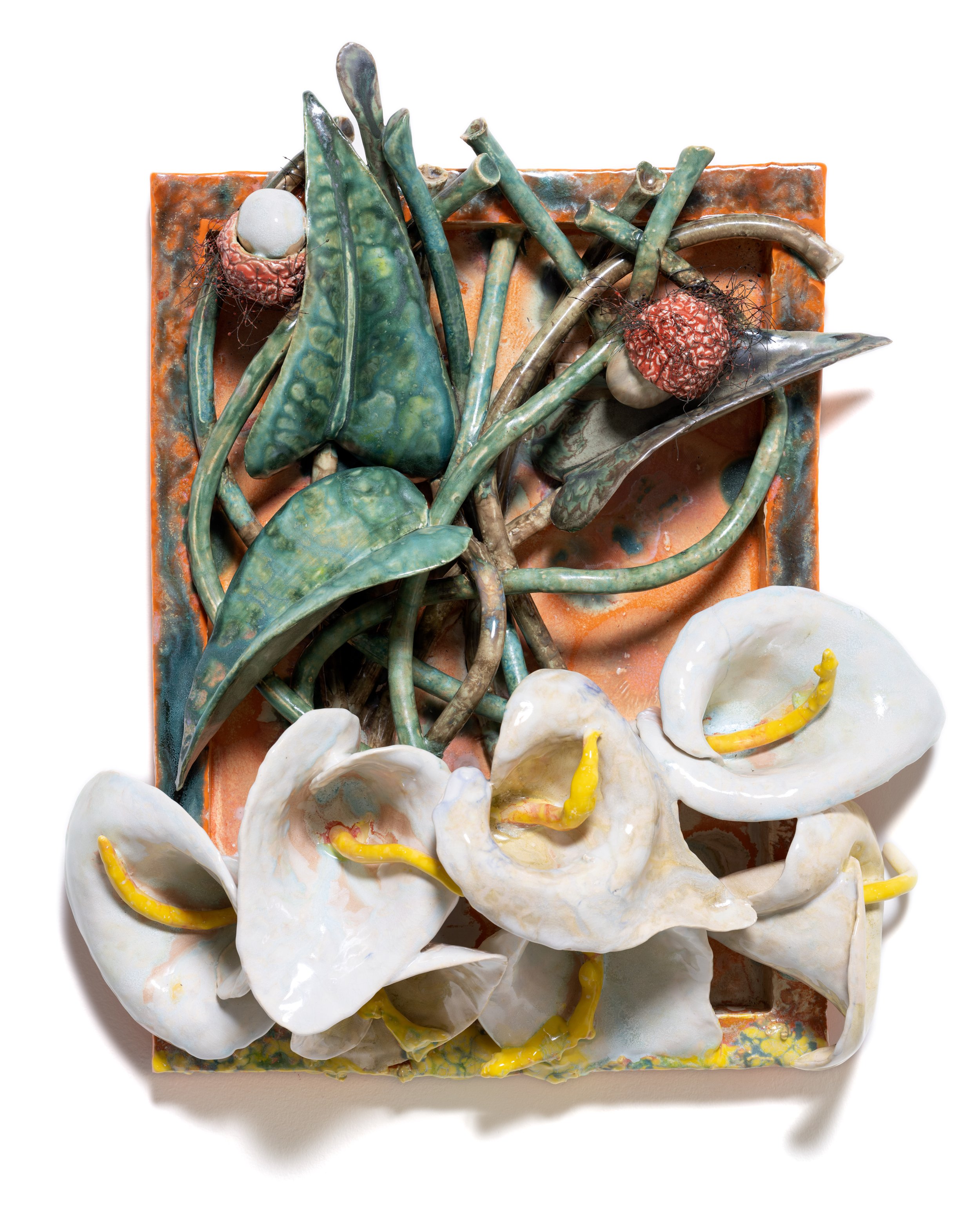   Calla Lillies , 2023 Glazed porcelain 25 x 21 x 9 inches 