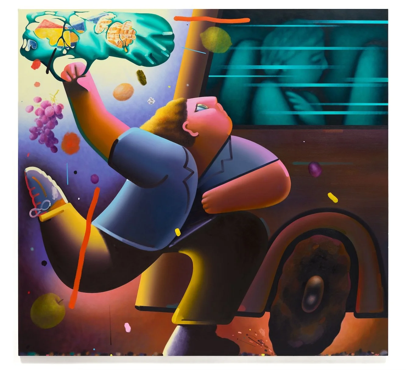 There It Goes , 2024 Oil on canvas 89 x 95 x 1½ in.