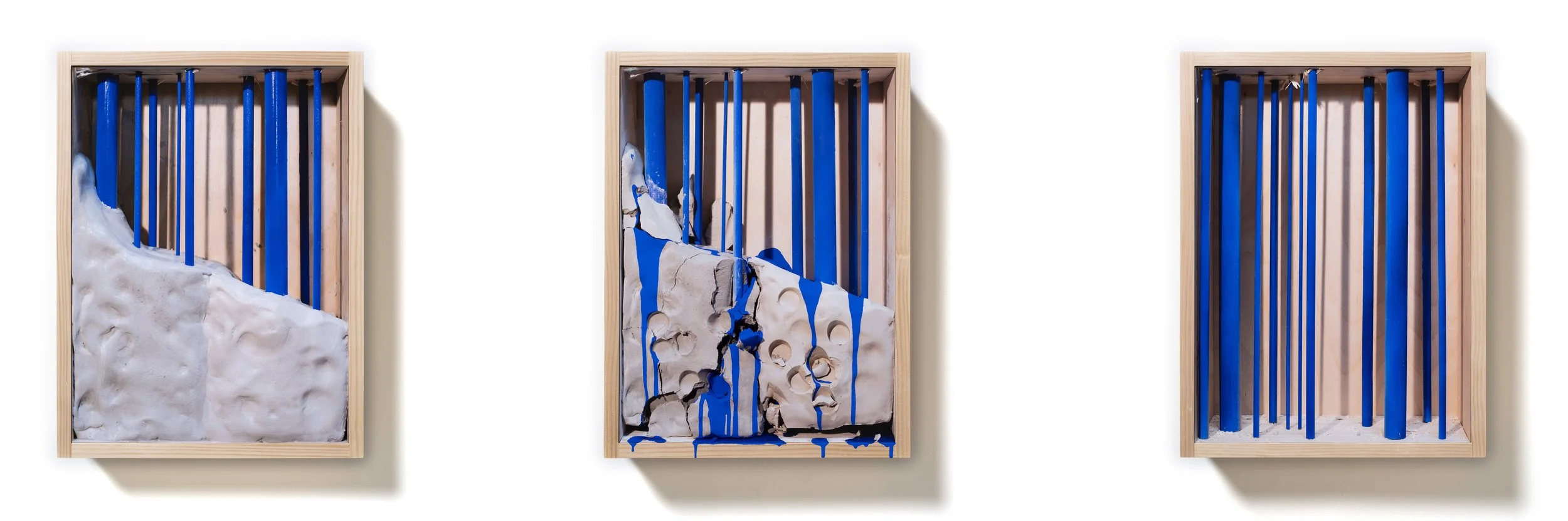 Anthony Lepore Changes , 2022 Archival pigment prints, tempera, and wood 20 x 15½ x 3½ inches each; installation dimensions variable
