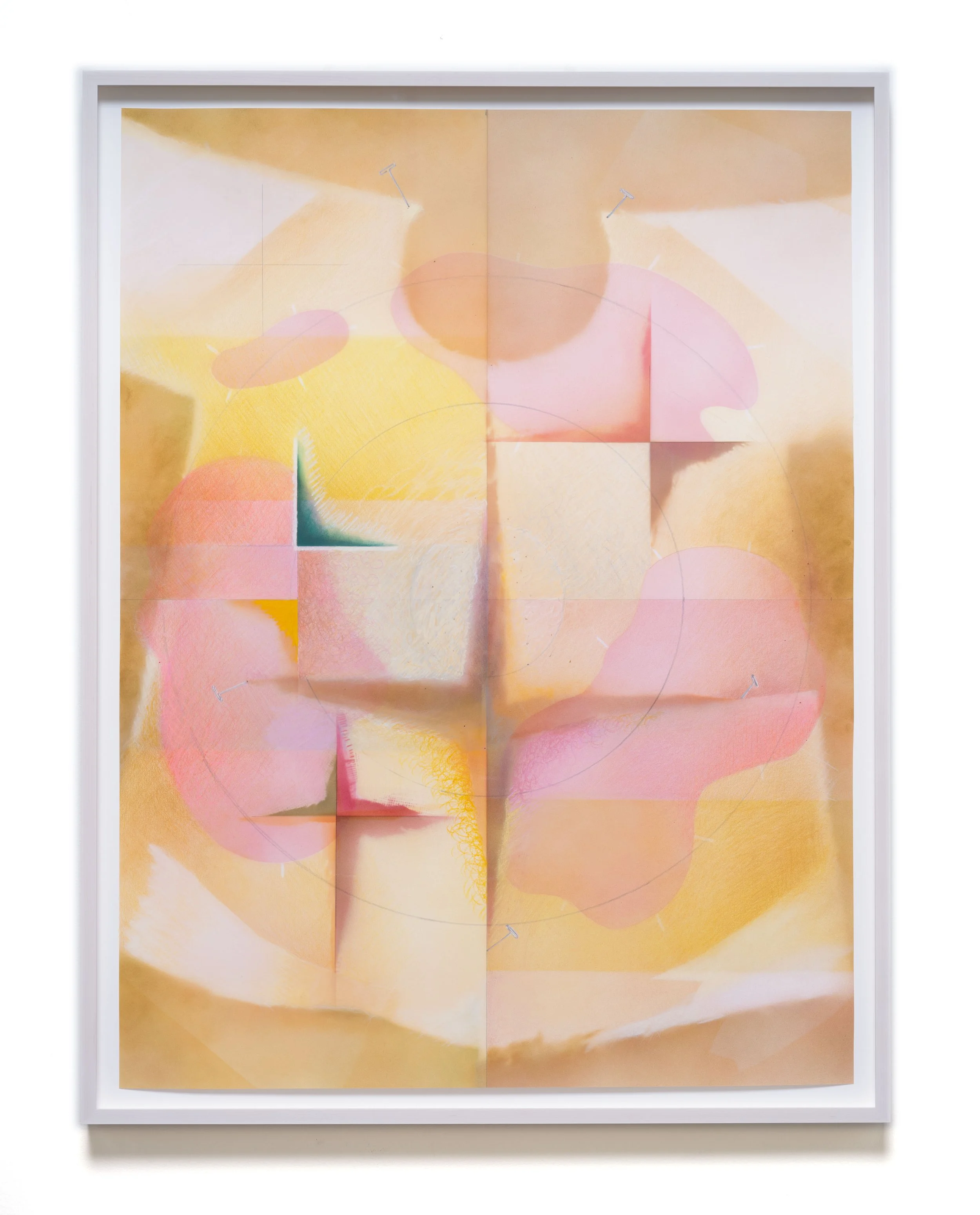 Lindsay Burke Rough Cut , 2023 Acrylic, colored pencil and pastel on paper 43 x 33 x 2 inches (framed)