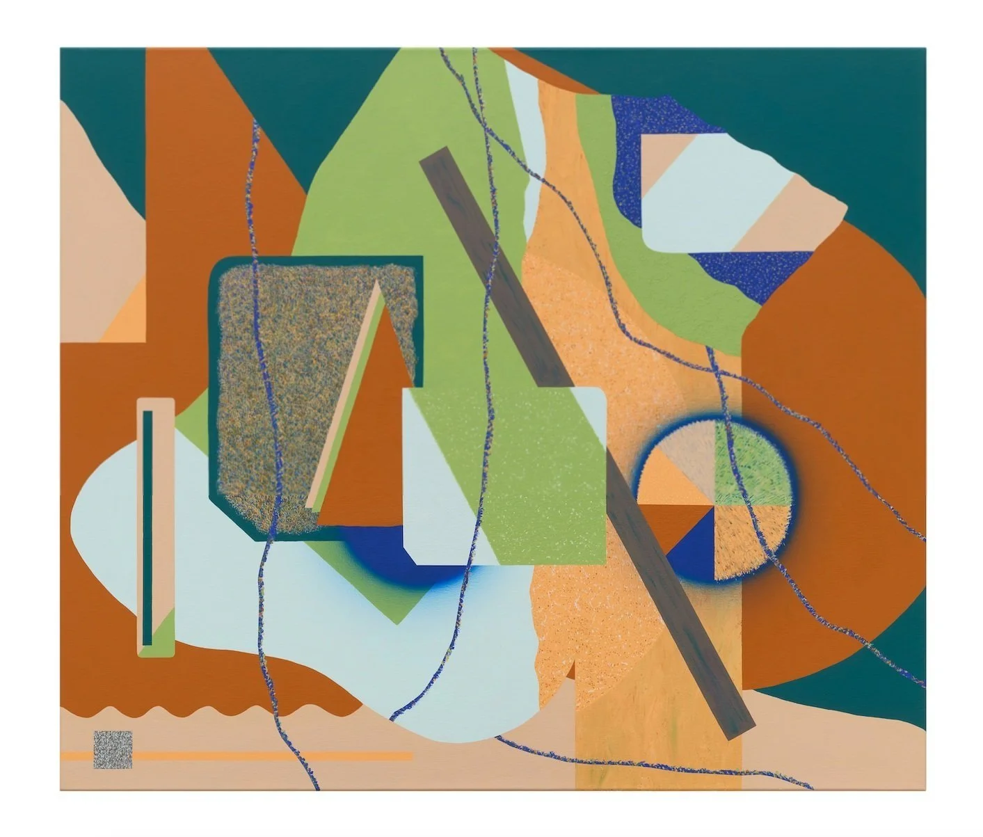 Franziska Goes Landscape Painting / Sienna , 2023 Acrylic on canvas 47 1/4 x 55 1/4 x 1 1/4 inches