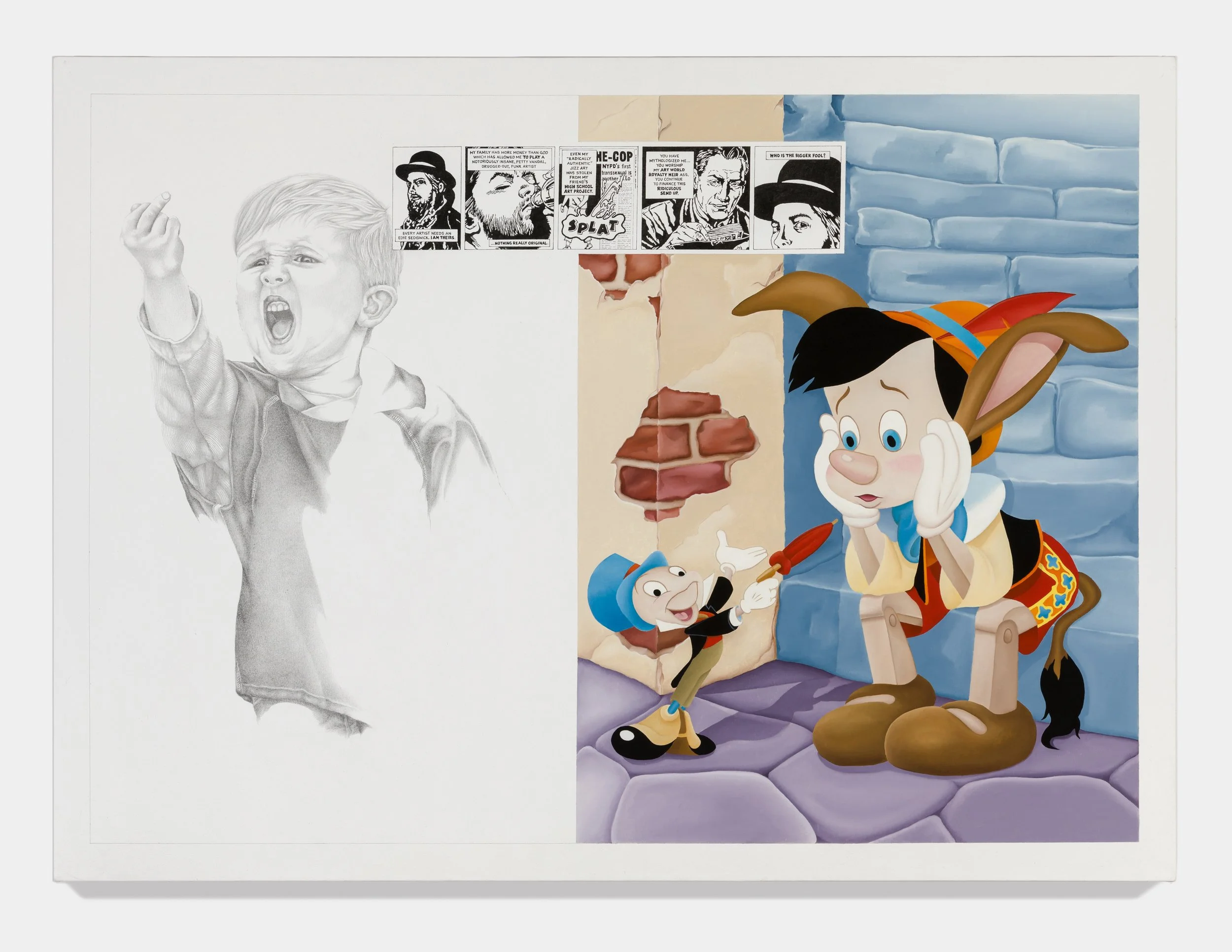   Dash (Snow Job) , 2010 Oil, graphite and ink on canvas 44 x 60 x 1 1/4 inches 