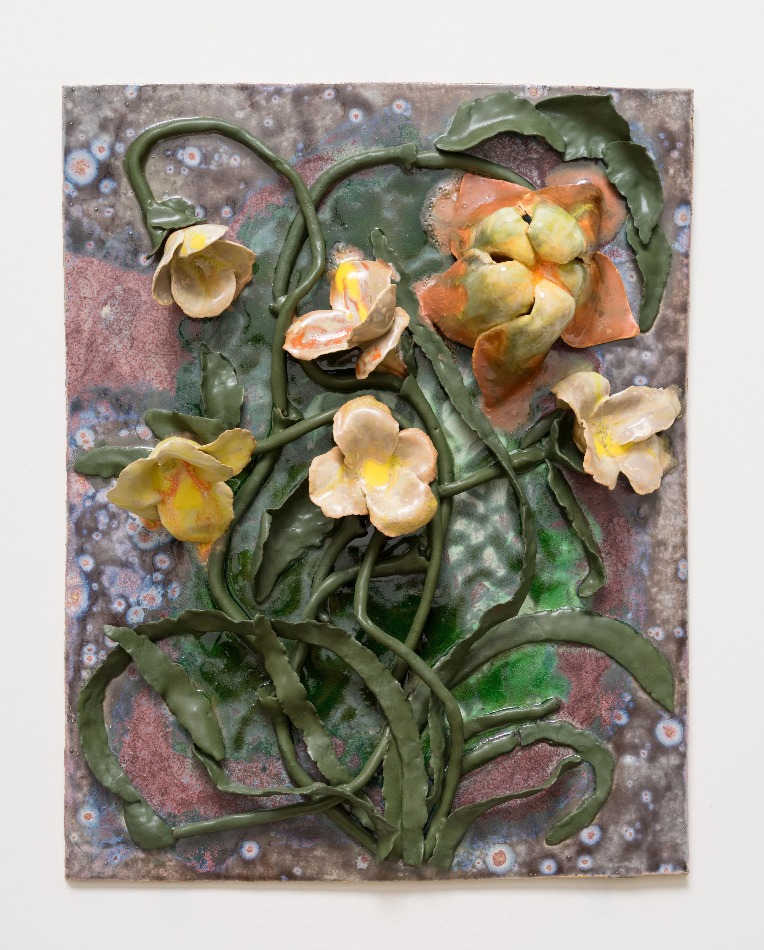   Flowers in a Forest , 2025 Glazed ceramic 20 x 16 x 5 inches&nbsp; 