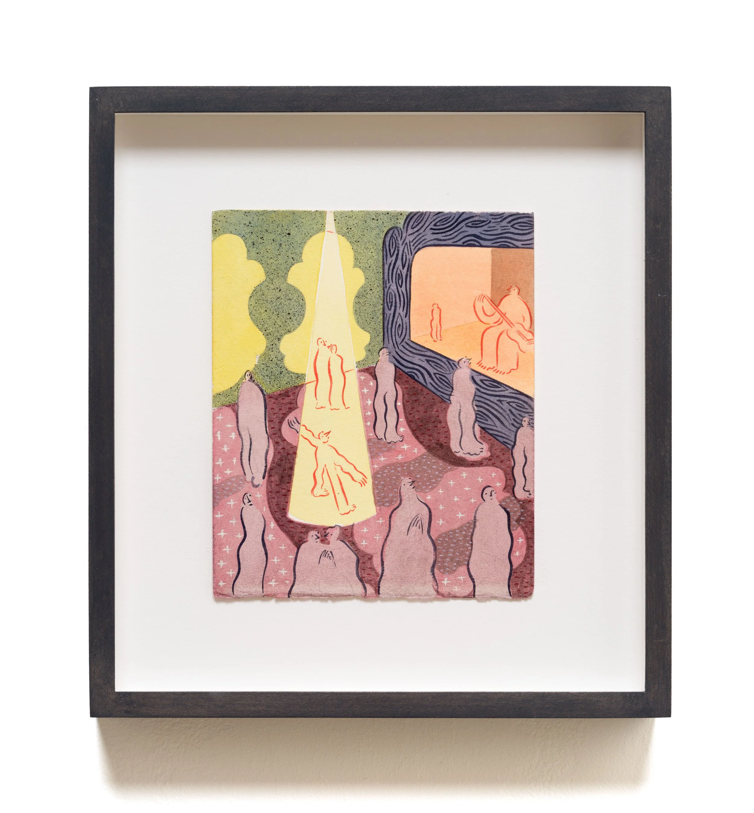   Starlight , 2025 Gouache, watercolor, and ink on paper 9 1/2 x 8 3/4 x 1 1/2 inches (framed) 