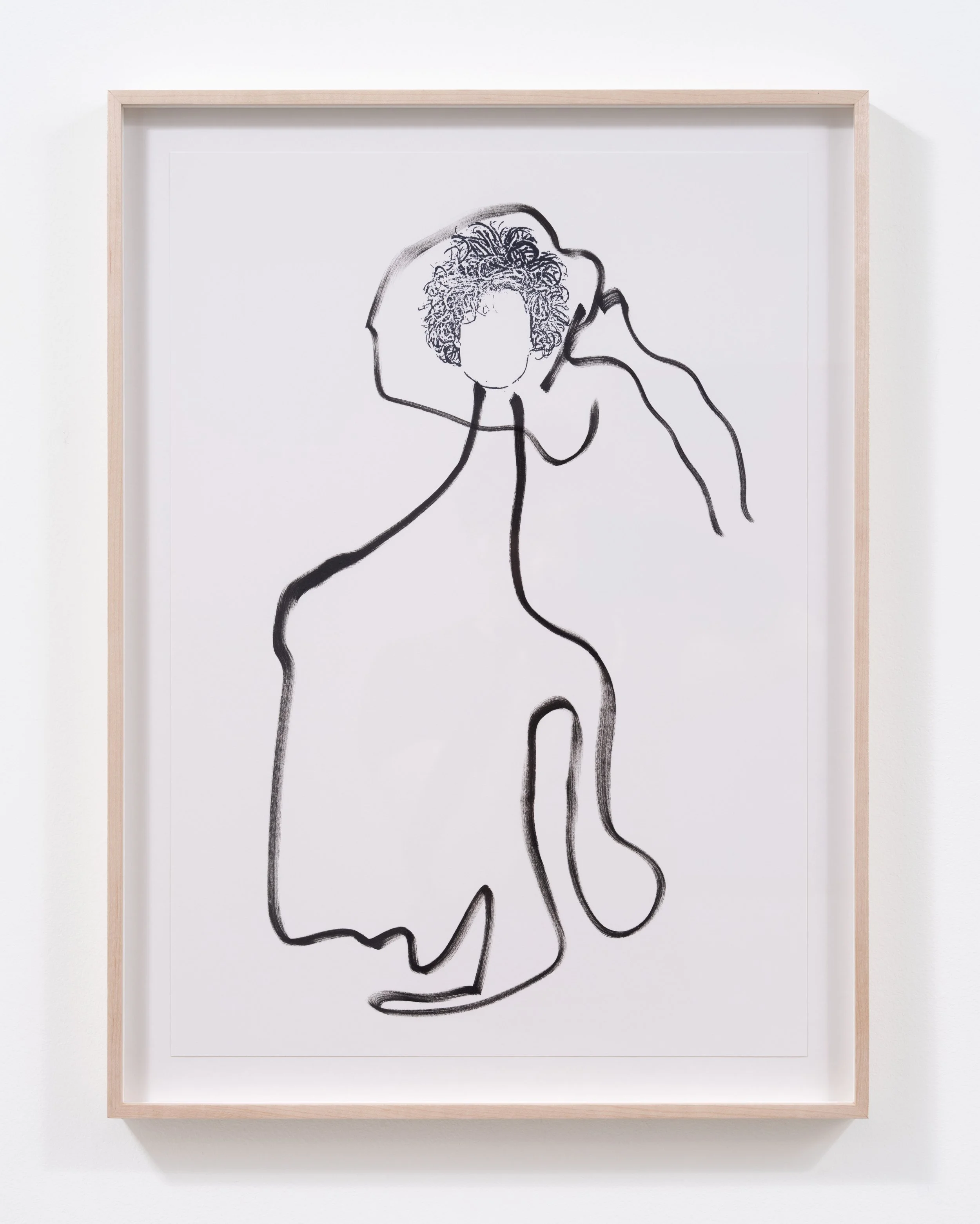   Untitled , 2022 Ink and oil on paper 20 x 14 inches (unframed) 22 1/2 x 16 3/4 x 1 1/2 inches (framed) 