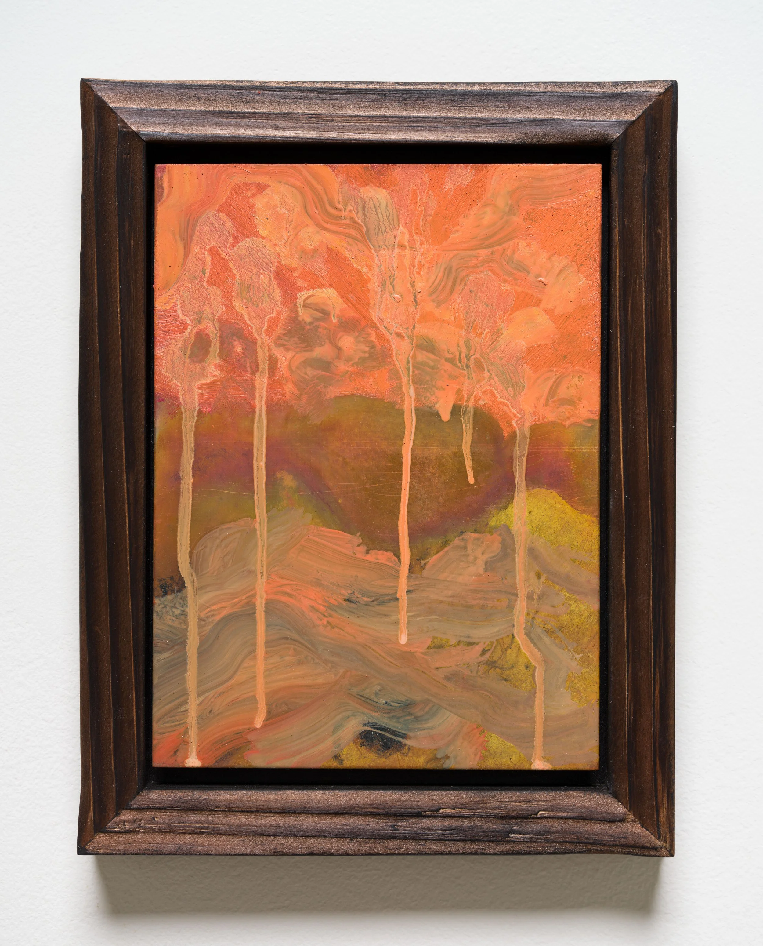   Cradle , 2026 Oil on patinated copper, artist's frame 10 1/4 x 8 1/4 x 1 1/4 inches (framed) 