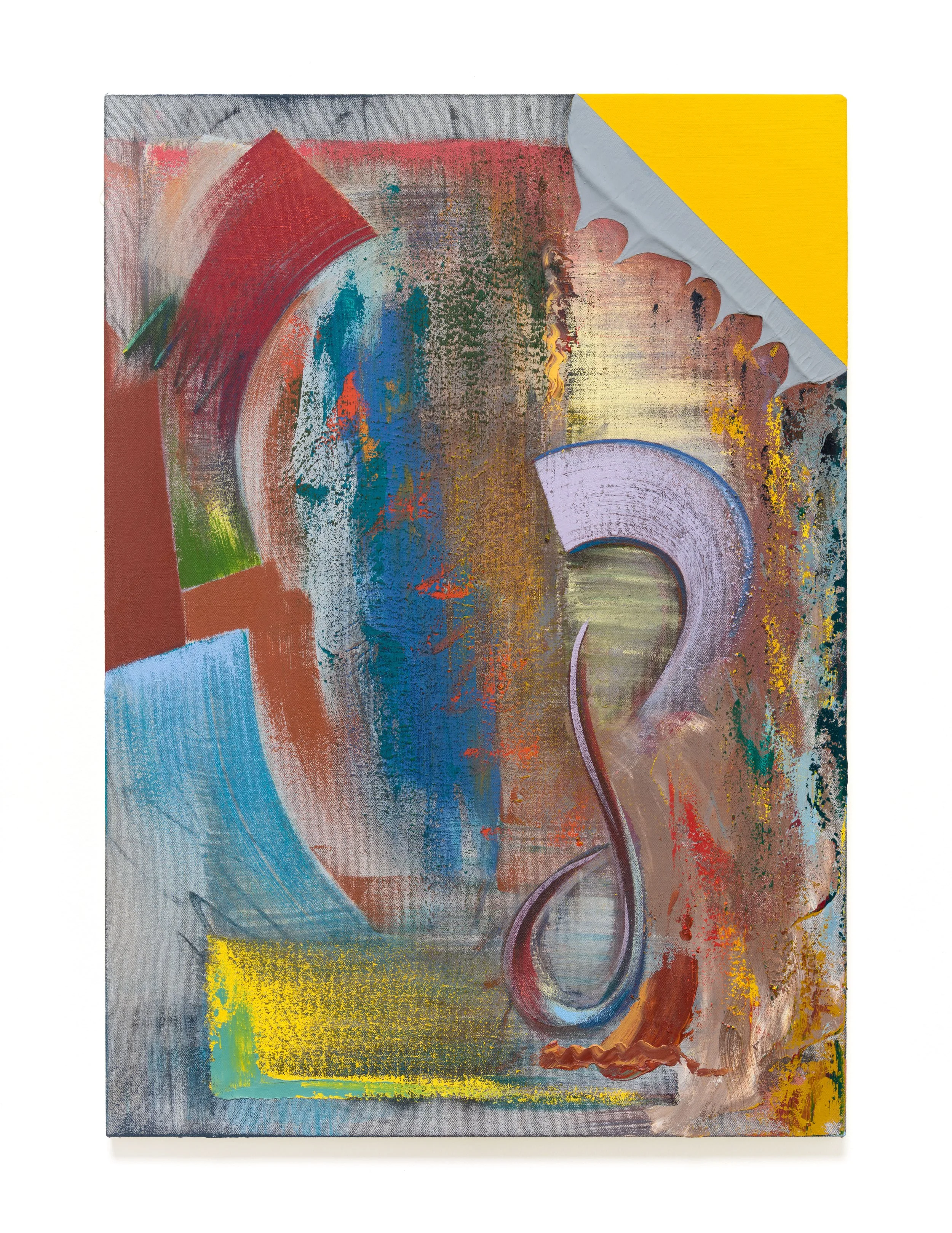  Alex Olson  Dog-Eared Page (Taste) , 2024 Oil and modeling paste on canvas 31 x 22 x 3/4 inches  Courtesy of the artist and Moskowitz Bayse, Los Angeles. 