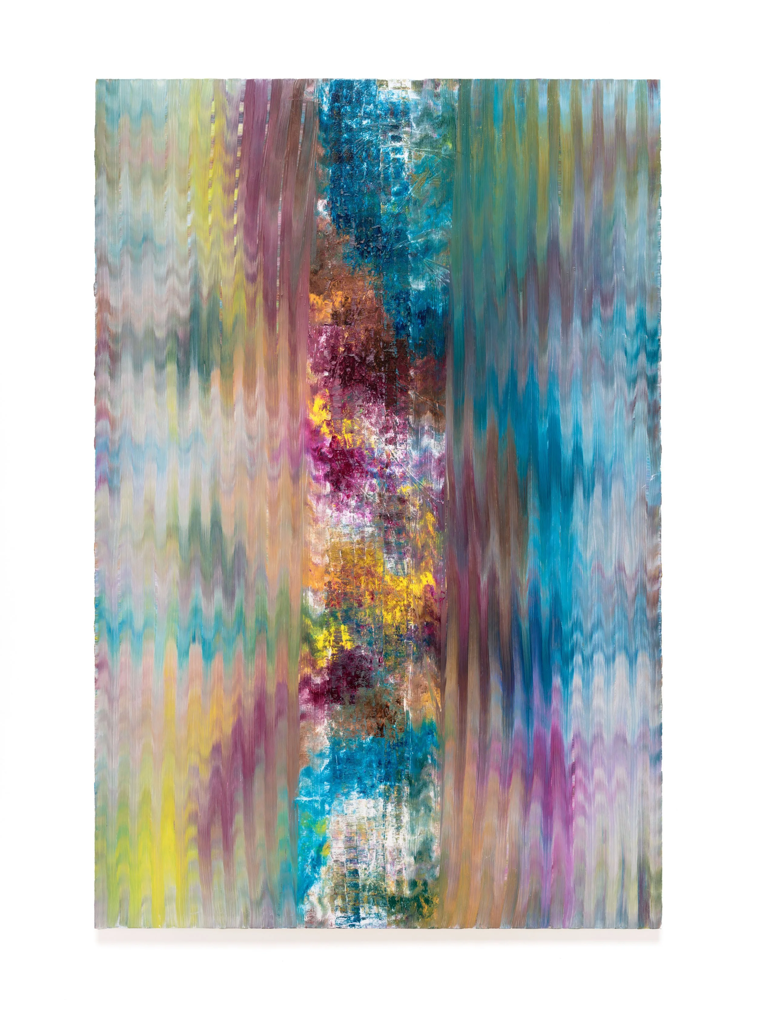  Richard Tinkler  LWCF3 , 2026 Oil on canvas 72 x 48 x 1 1/4 inches  Courtesy of the artist, Moskowitz Bayse, Los Angeles, and&nbsp;56 Henry, New York.&nbsp; 