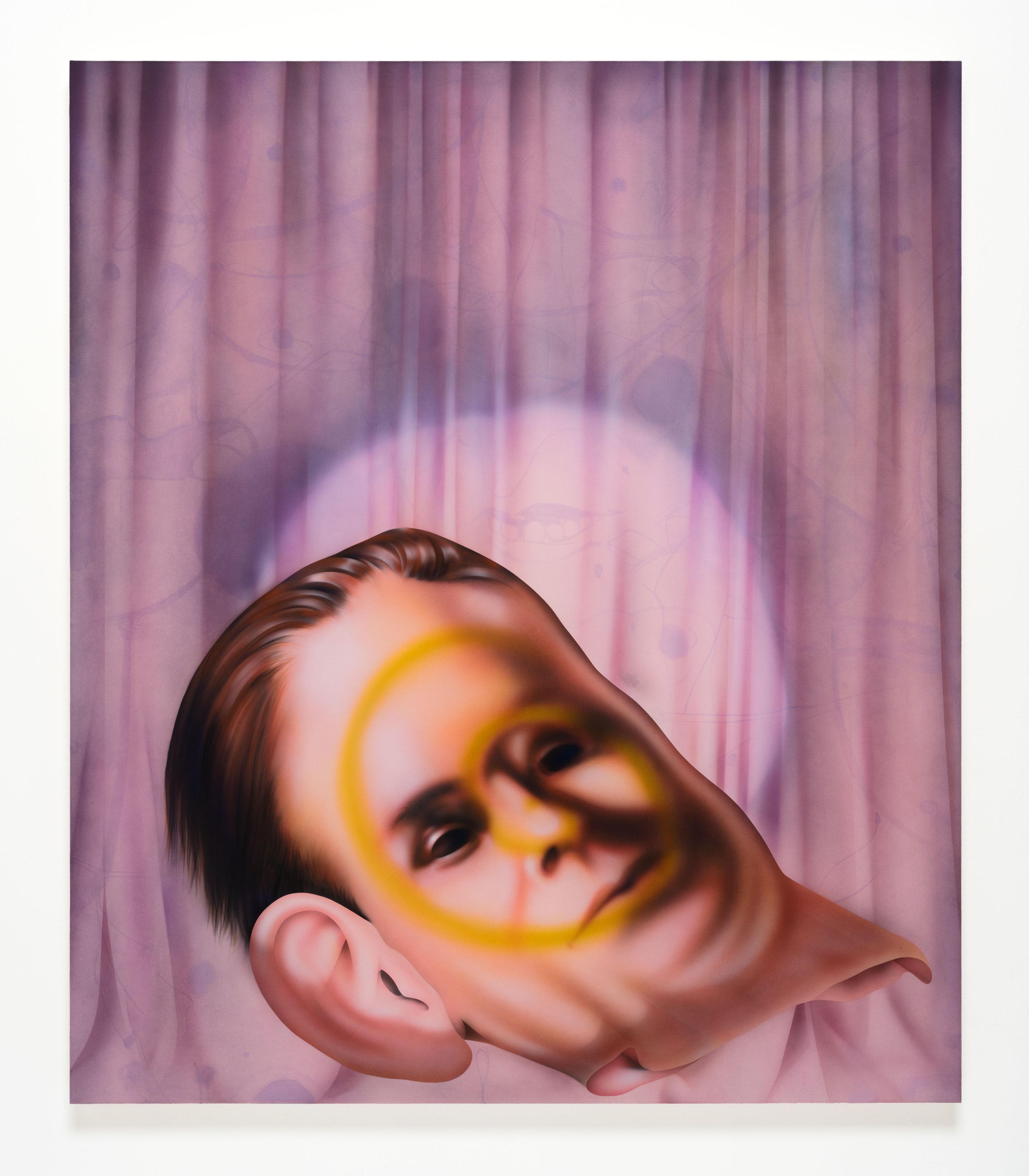   Shine a Light, Curtain Call , 2026 Acrylic and flashe on canvas 69 x 59 x 2 inches 