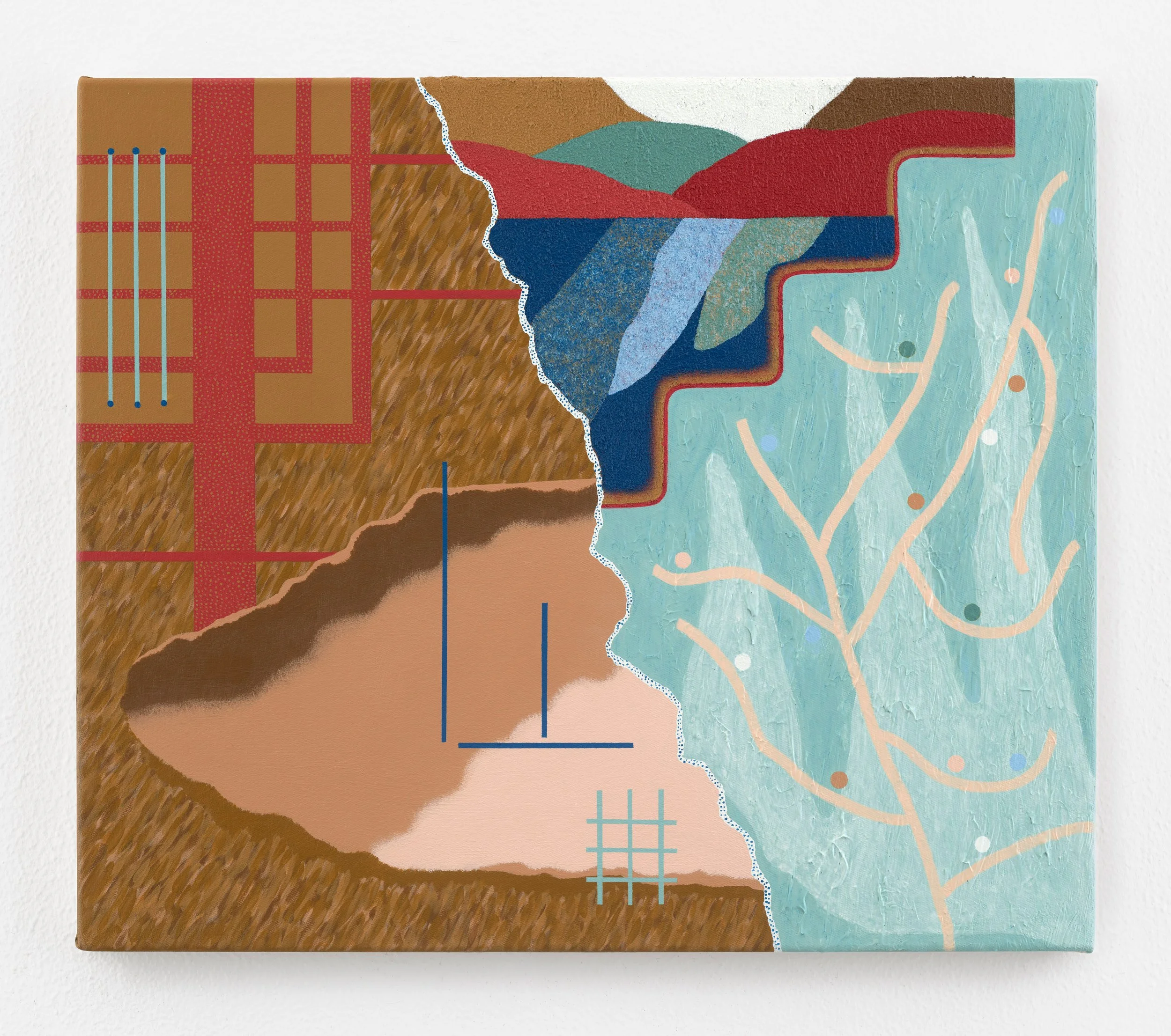   Afternoon / BrownBeige , 2026 Acrylic, sand and, modeling paste on canvas 23 5/8 x 27 1/2 x 1 1/8 inches; 60 x 70 x 3 cm  Photo: Eric Tschernow 