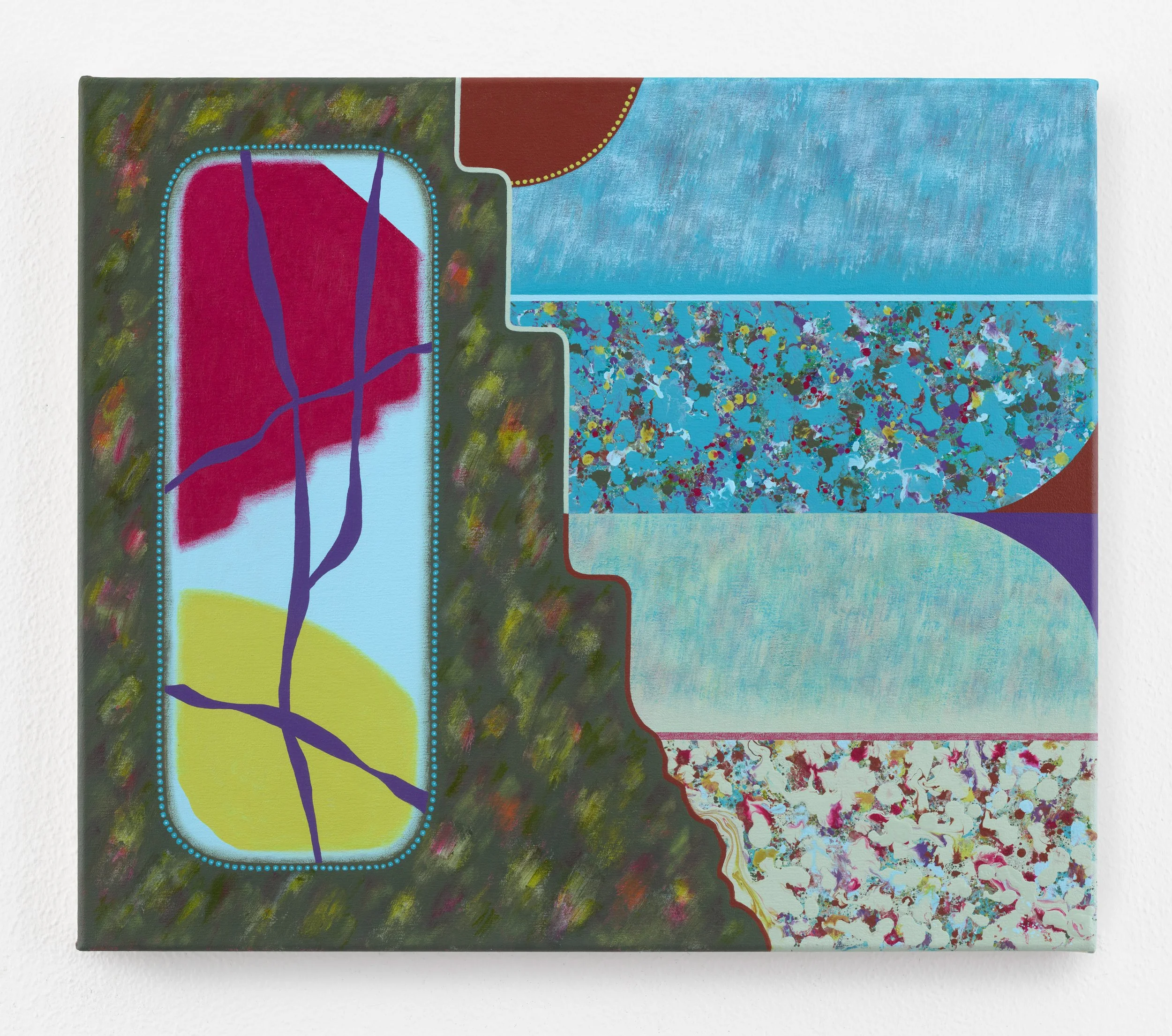   Spring Fields / DarkGreen , 2026 Acrylic on canvas 23 5/8 x 27 1/2 x 1 1/8 inches; 60 x 70 x 3 cm  Photo: Eric Tschernow 