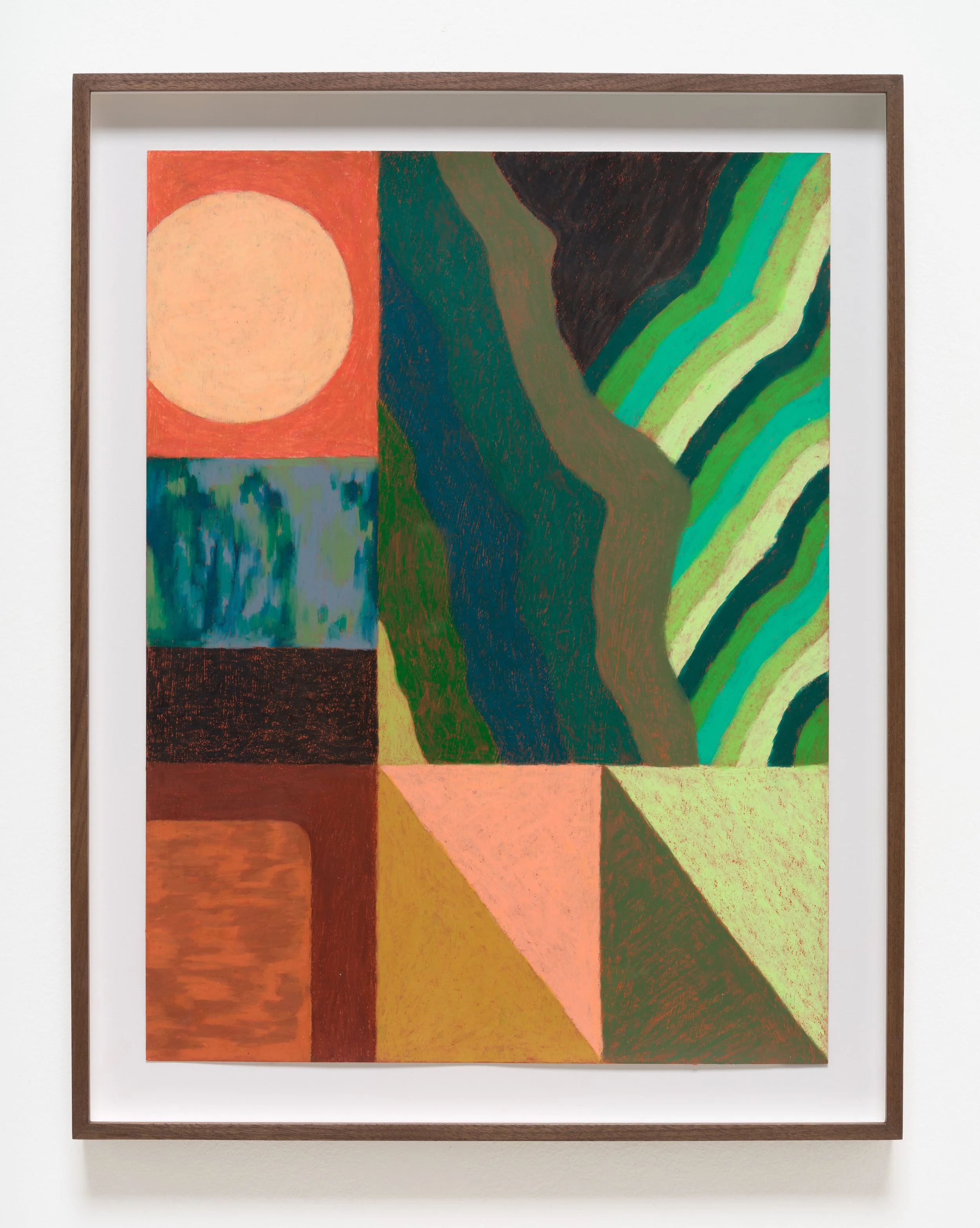   PW 11 , 2024/25 Wax pastel on paper 19 1/2 x 14 1/2 x 1 1/2 inches; 49.5 x 36.8 x 3.8 cm (framed) 