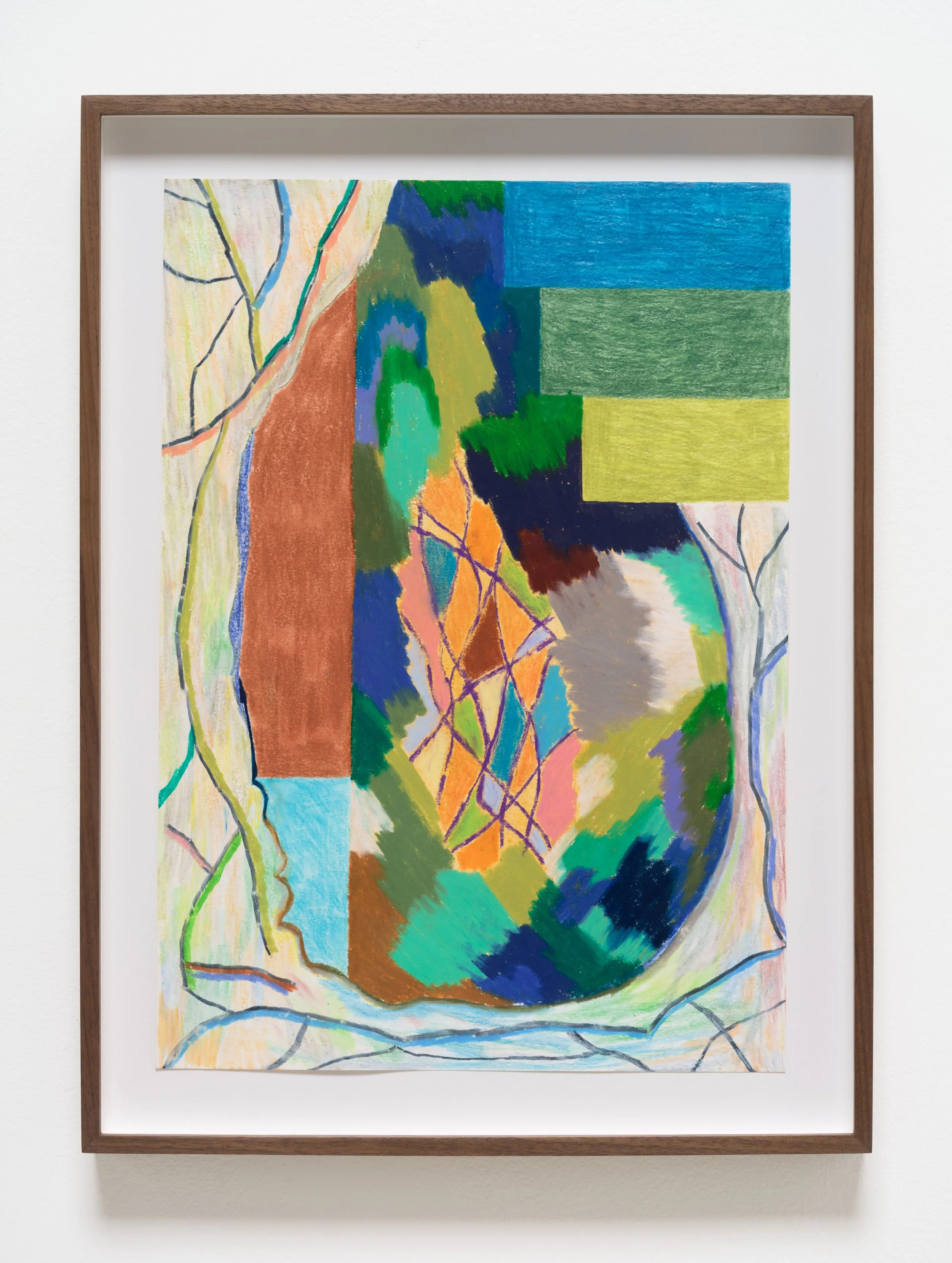   PW 69 , 2024/25 Wax pastel, pastel chalk, and colored pencil on paper 21 7/8 x 17 x 1 1/2 inches; 55.6 x 43.2 x 3.8 cm (framed) 