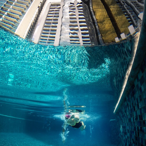 Pre-race swim in the hotel pool