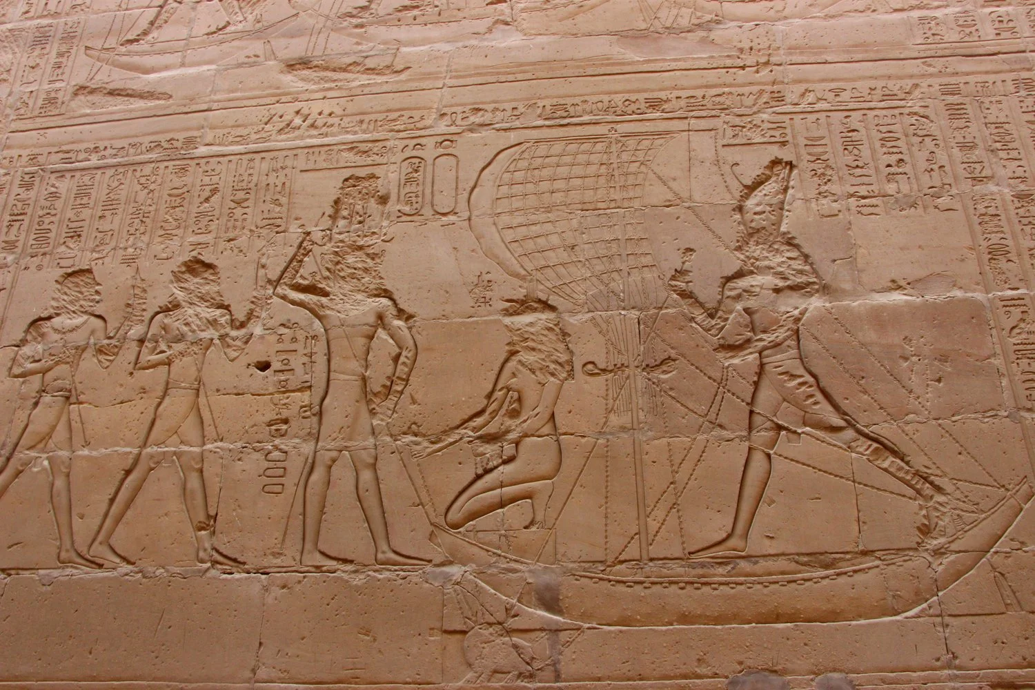 Unfortunately, many of the faces on the reliefs were defaced by the early Coptic Christians.