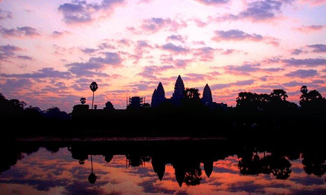 Angkor Watt at sunrise. Yes sunrise. #Cambodia #Angkor #travel #travelblog #rtwchat #rtwtravel #planetwanderlust #wanderlust #worlderlust #travelgram #instatravel #coupletravel #letsgoeverywhere #igtravel #neverstopexploring #instago #passportready #