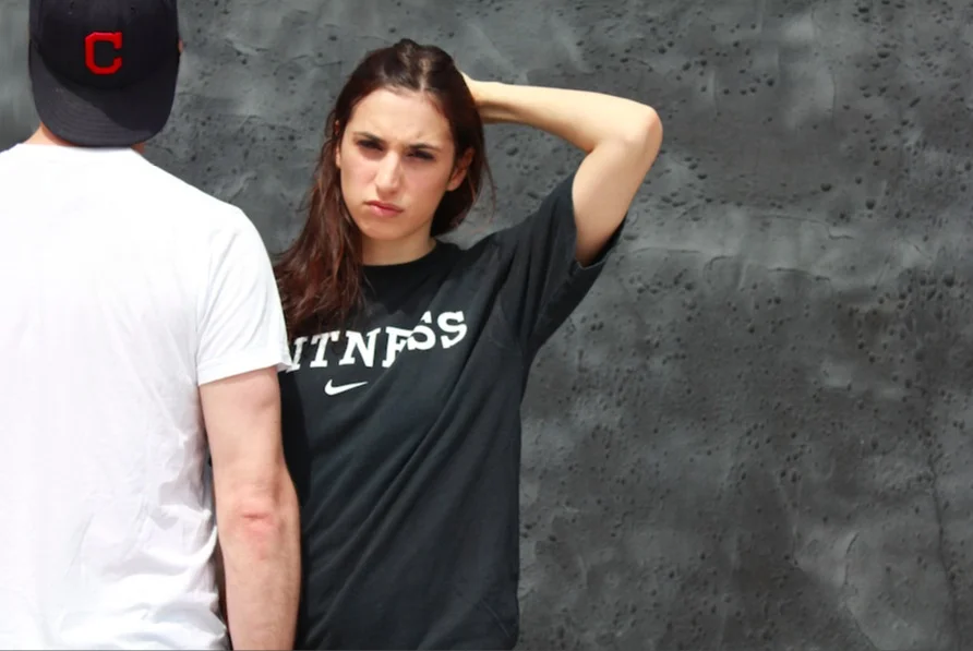 Risky move wearing a LeBron t-shirt in this photo shoot (for the Cleveland-themed play "Our Greatest Year") after he jumped ship. Now, not so much...