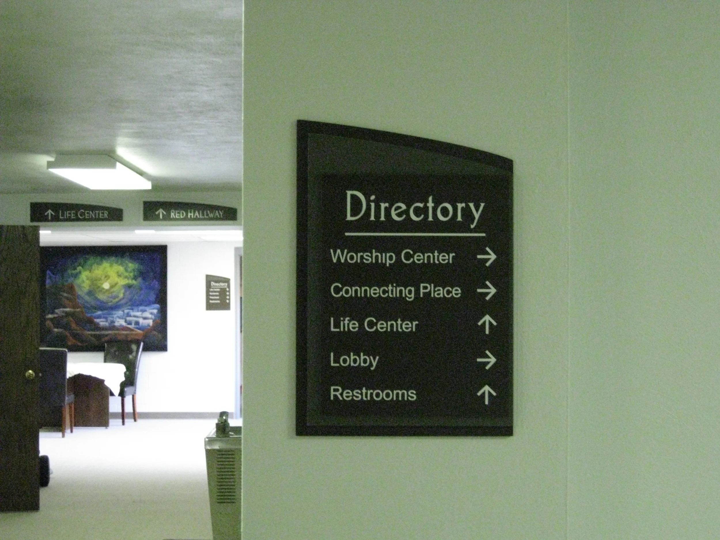 East Side Church Interior Directory Wall Sign